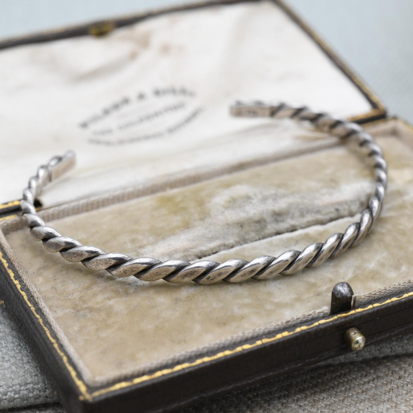 Sterling Silver Rope Twisted Open Cuff Bracelet - Traditional Style Jewellery Gift for Her