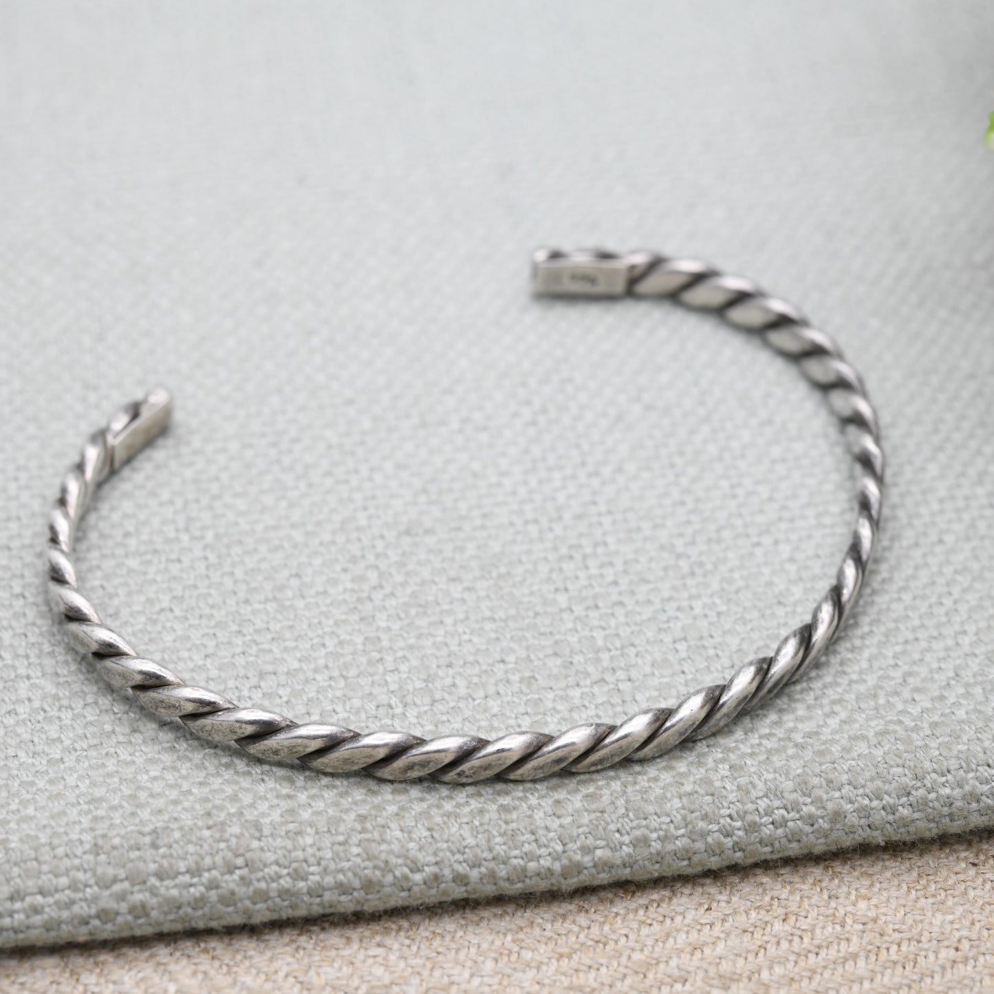 Sterling Silver Rope Twisted Open Cuff Bracelet - Traditional Style Jewellery Gift for Her