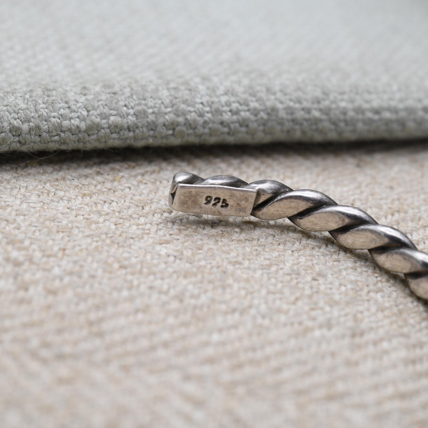 Sterling Silver Rope Twisted Open Cuff Bracelet - Traditional Style Jewellery Gift for Her