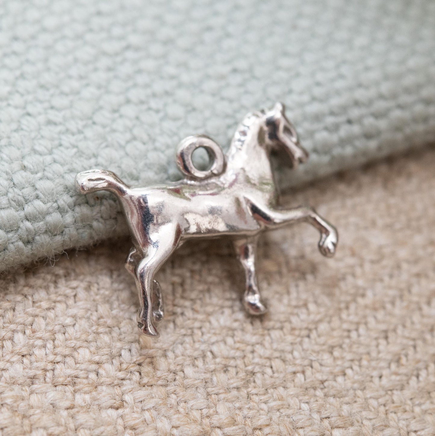 Vintage Sterling Silver Horse Charm Pendant - Prancing Pony Animal Jewellery | Horse Girl Gift | Nature Lover Charm Bracelet Necklace