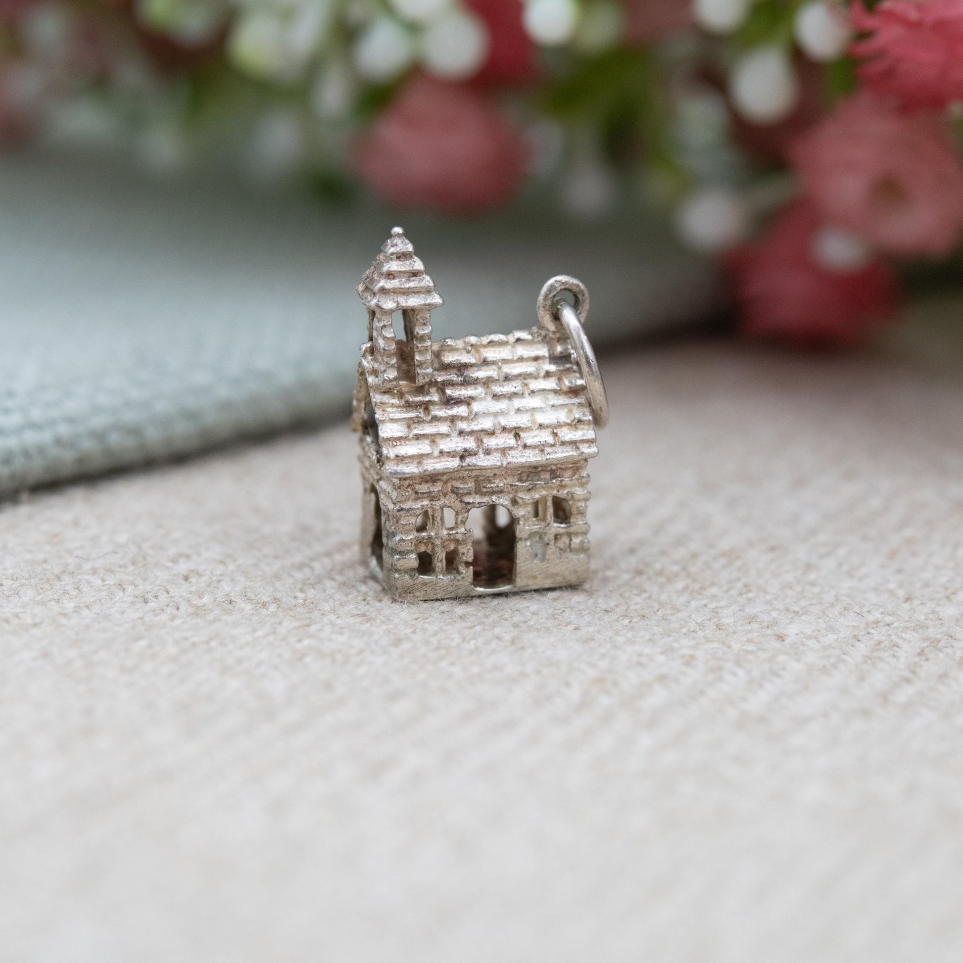 Vintage Stanhope Sterling Silver Church Charm Pendant - The Lords Prayer | Souvenir Gift for Charm Bracelet