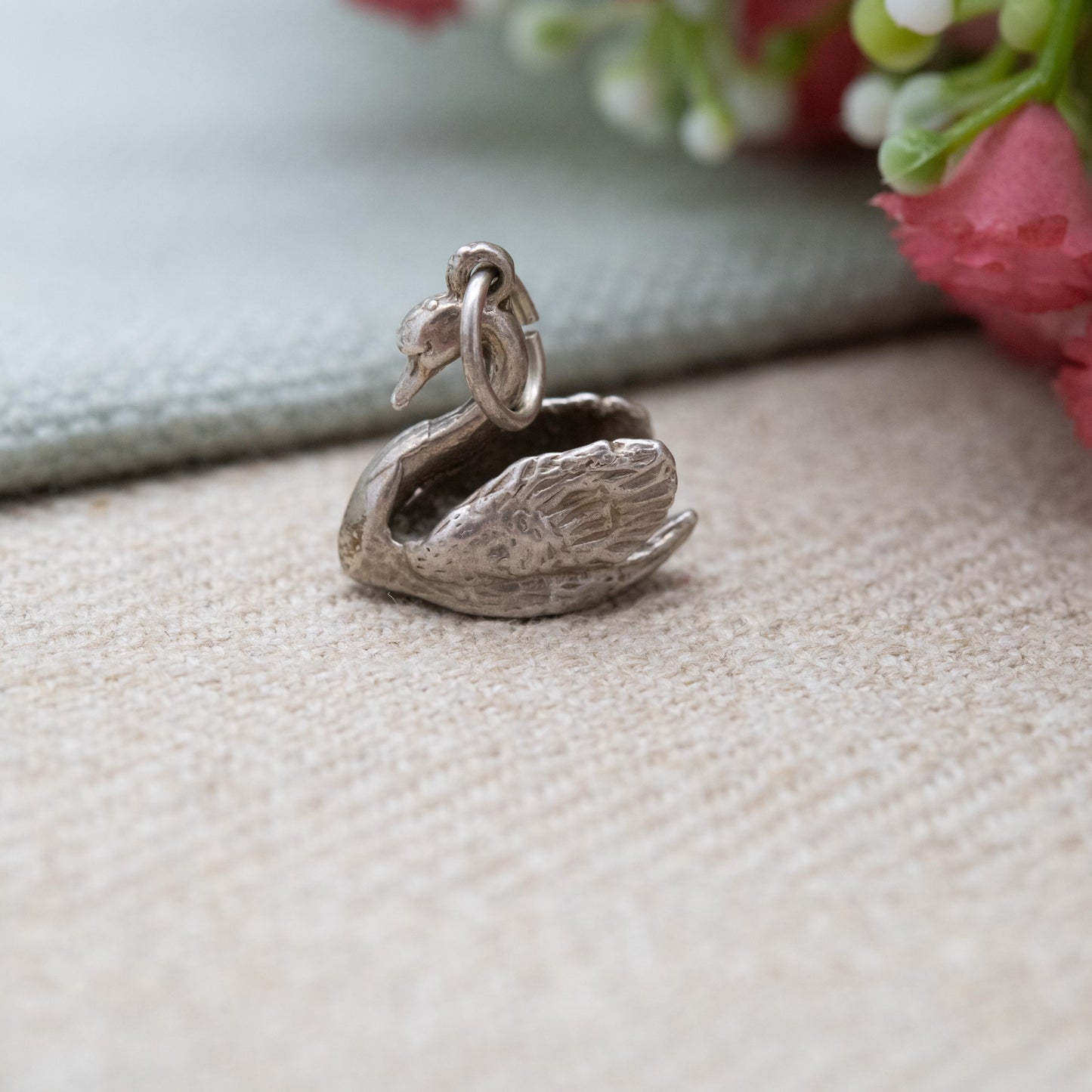 Vintage Sterling Silver Swan Charm Pendant - Royal Bird | Gift for Charm Bracelet