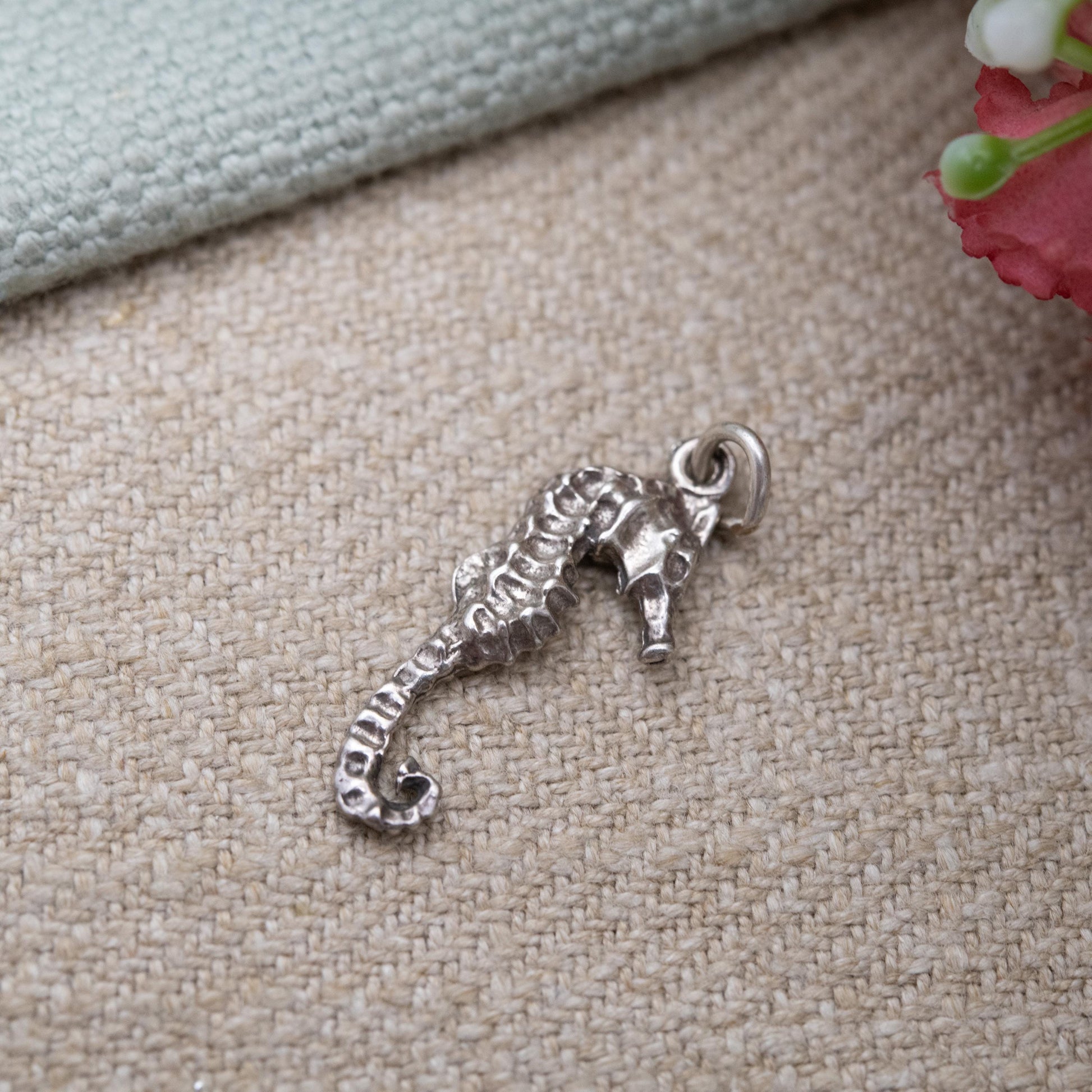 Sterling Silver Seahorse Charm Pendant - Cute Sea Creature Pendant | Gift for Charm Bracelet Necklace Stack