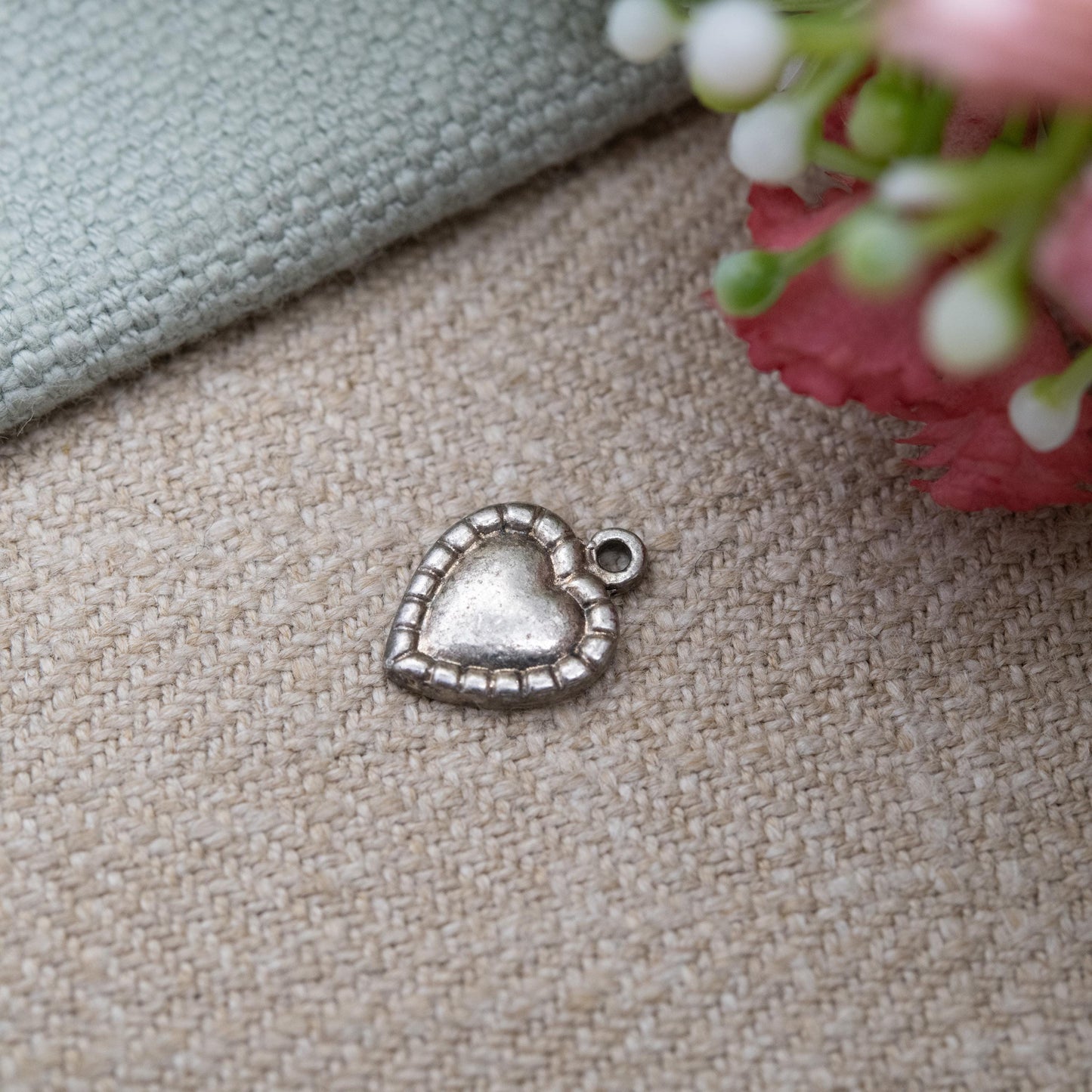 Vintage Sterling Silver Love Heart Charm Pendant - Small Love Heart | Romantic Gift for Charm Bracelet