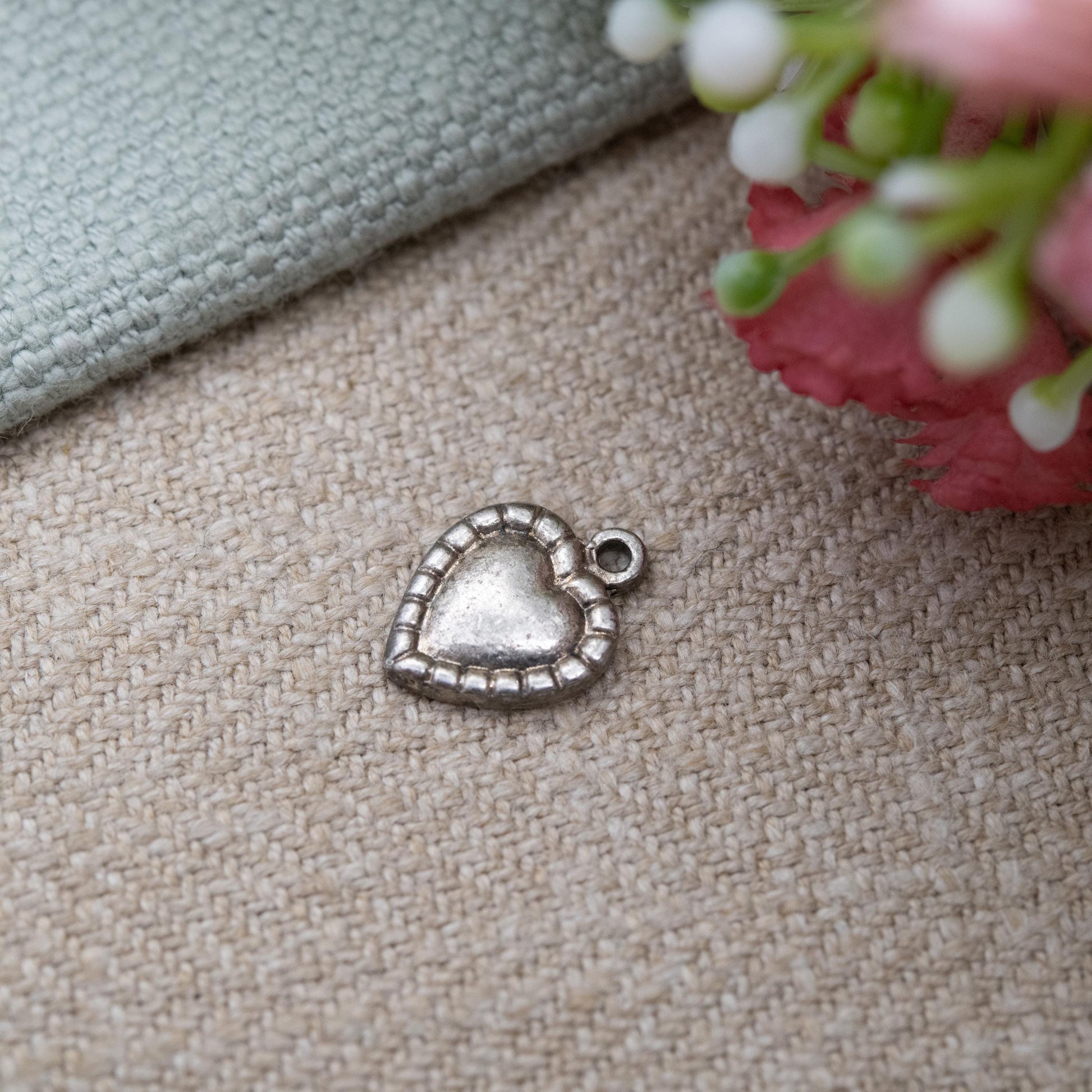 Vintage Sterling Silver Love Heart Charm Pendant - Small Love Heart | Romantic Gift for Charm Bracelet
