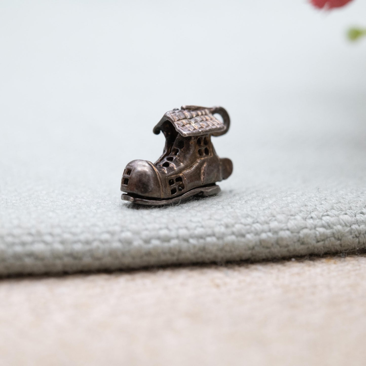 Vintage Sterling Silver Opening There Was an Old Woman Who Lived in a Shoe Charm - Gift for Charm Bracelet Necklace Stack