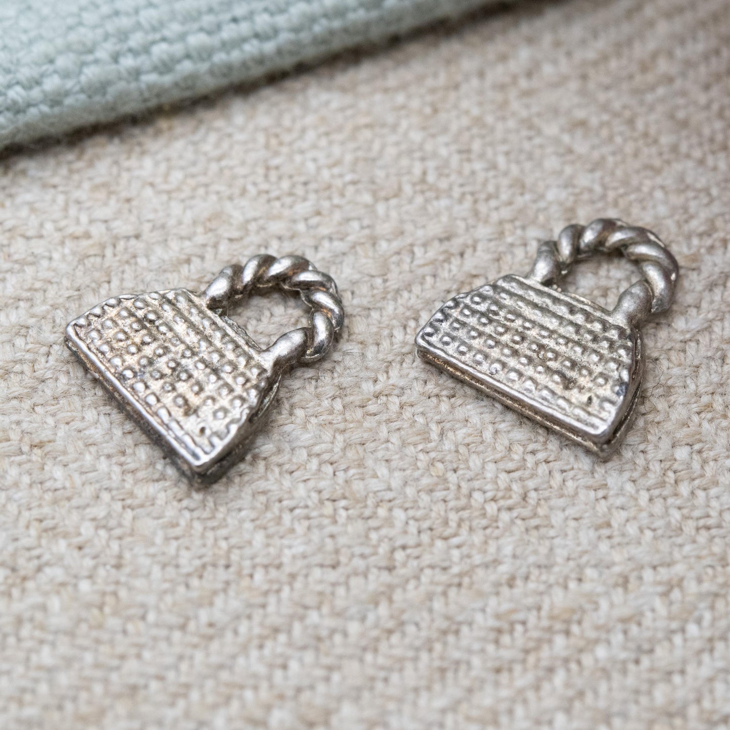 Vintage Sterling Silver Handbags Charms - Two Little Handbag Accessory Charm Pendants | Cute Gift for Her Charm Bracelet