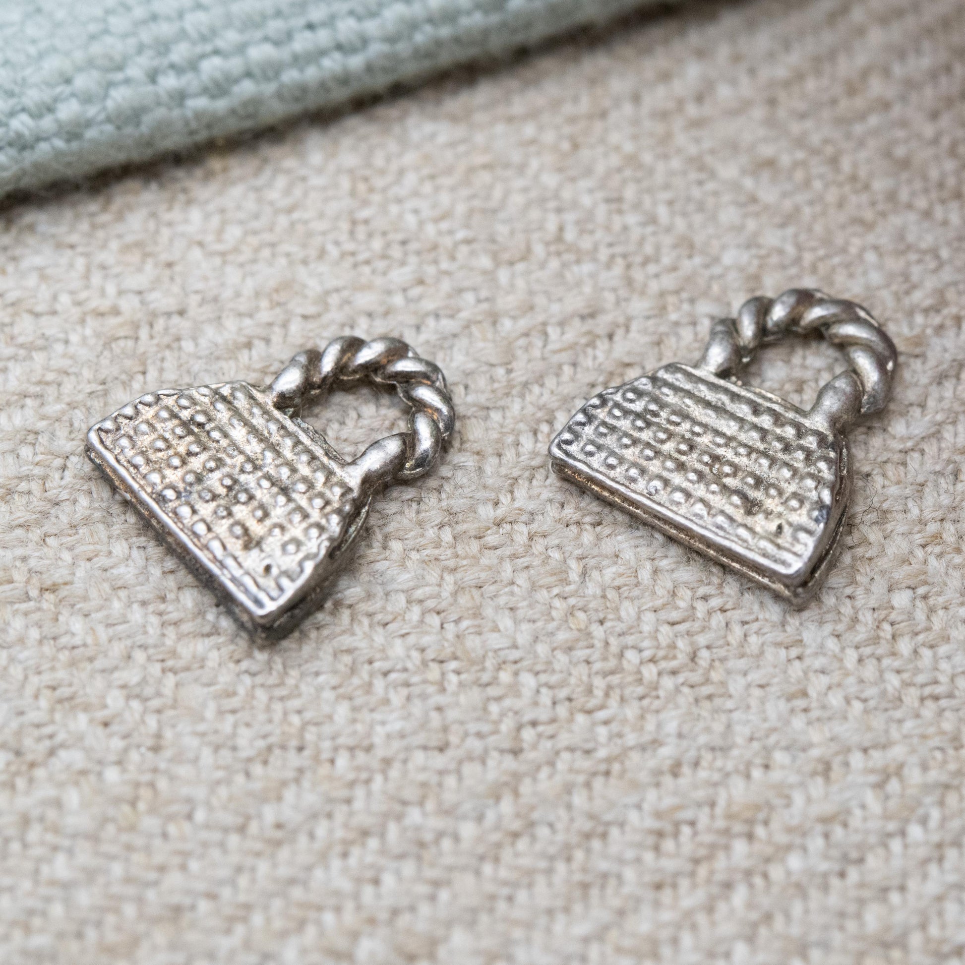 Vintage Sterling Silver Handbags Charms - Two Little Handbag Accessory Charm Pendants | Cute Gift for Her Charm Bracelet
