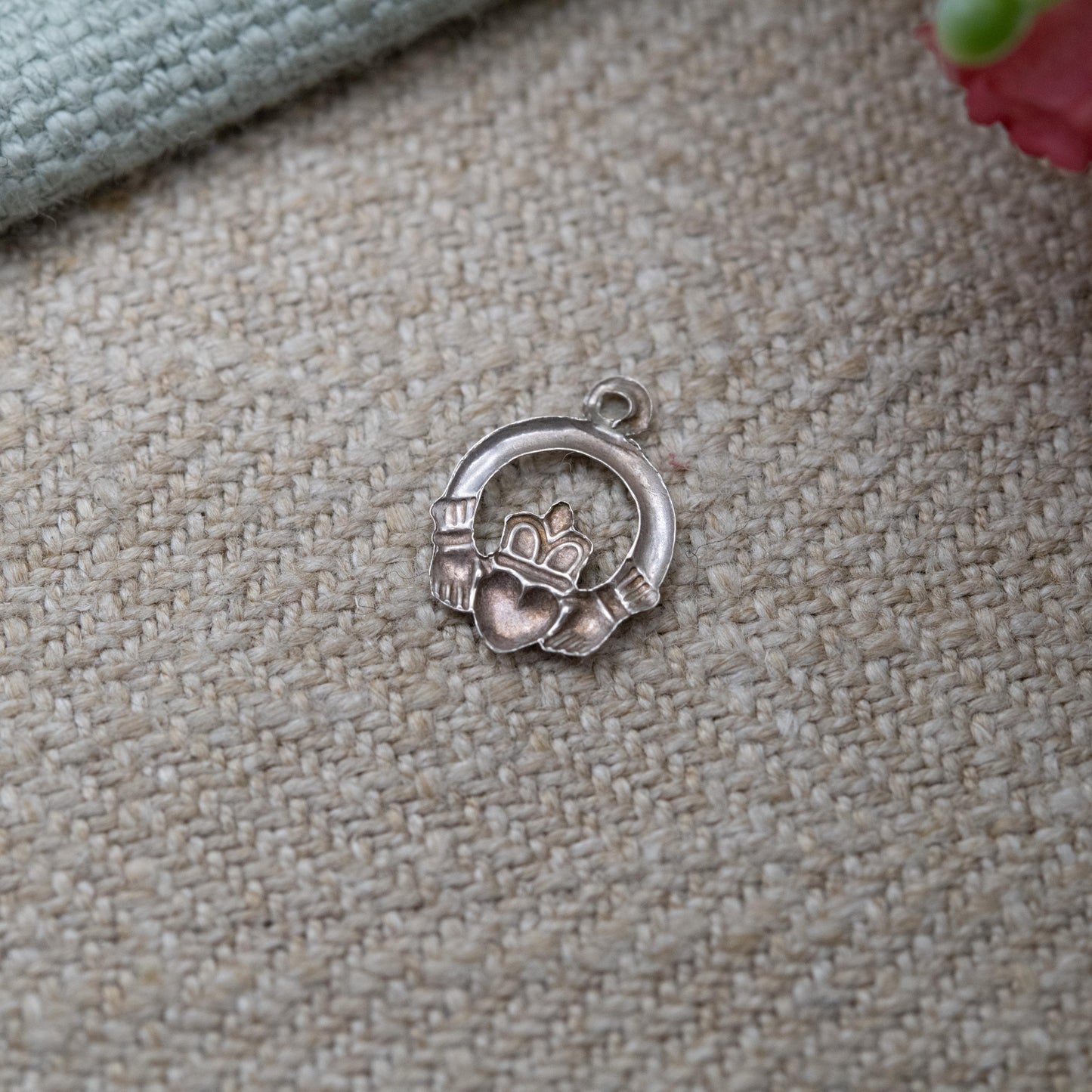 Vintage Sterling Silver Claddagh Charm Pendant - Celtic Irish Travel Souvenir | Ireland | Gift for Charm Bracelet