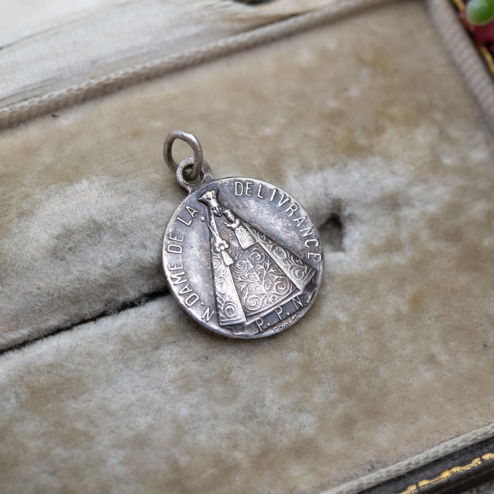 Vintage French Our Lady of Deliverance Charm Pendant