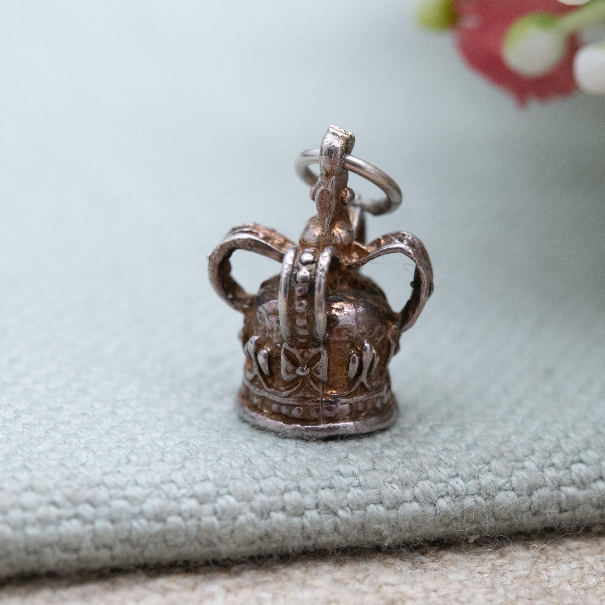 Vintage Sterling Silver Royal Crown Charm Pendant - King | Queen | British Royal Family | England | Souvenir Gift for Charm Bracelet