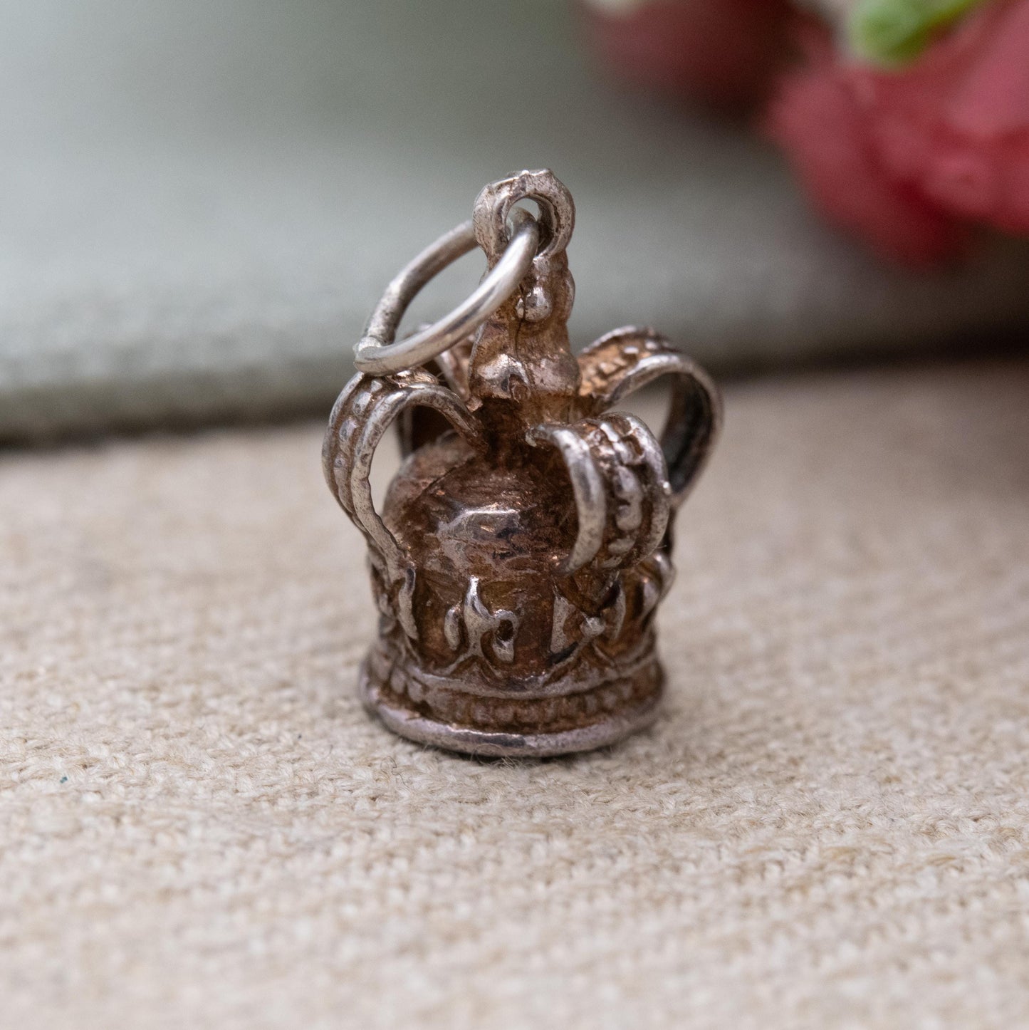 Vintage Sterling Silver Royal Crown Charm Pendant - King | Queen | British Royal Family | England | Souvenir Gift for Charm Bracelet