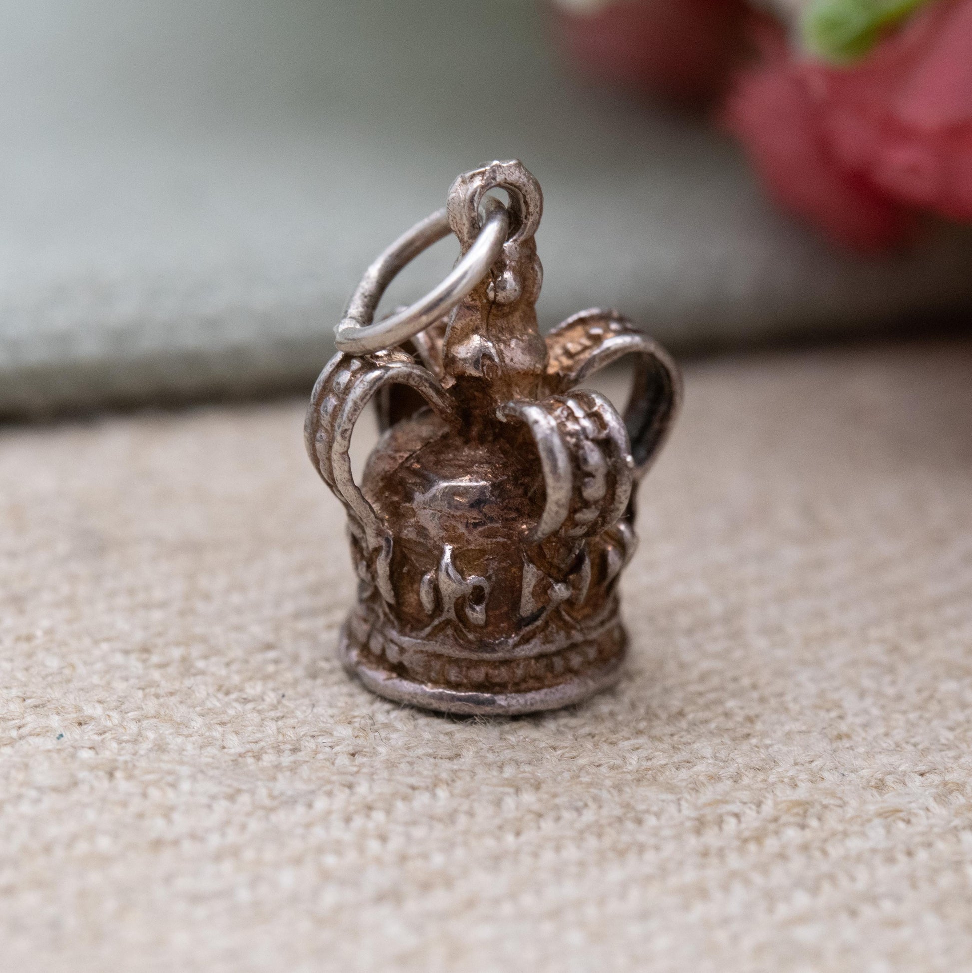 Vintage Sterling Silver Royal Crown Charm Pendant - King | Queen | British Royal Family | England | Souvenir Gift for Charm Bracelet