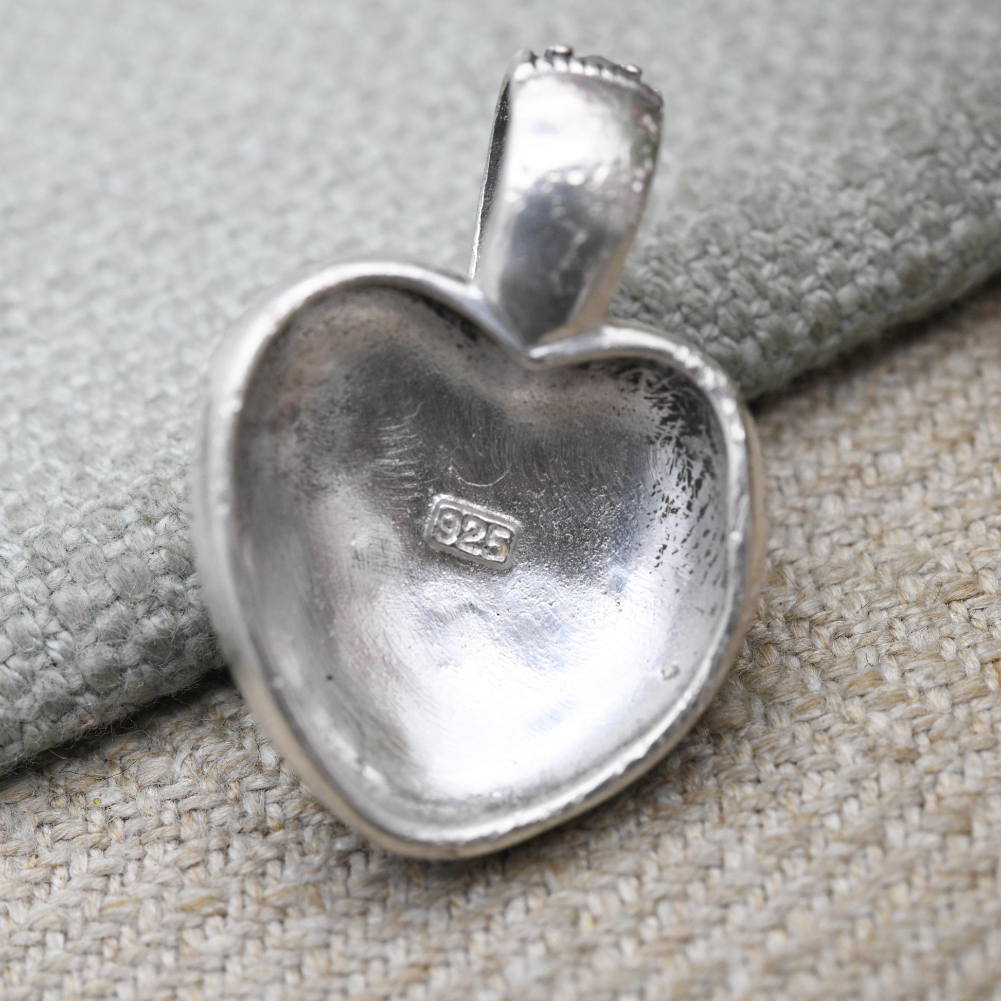 Vintage Sterling Silver Heart Locket Pendant with Marcasite Stones - Puffed Love Heart Shape | Romantic Gift for Her