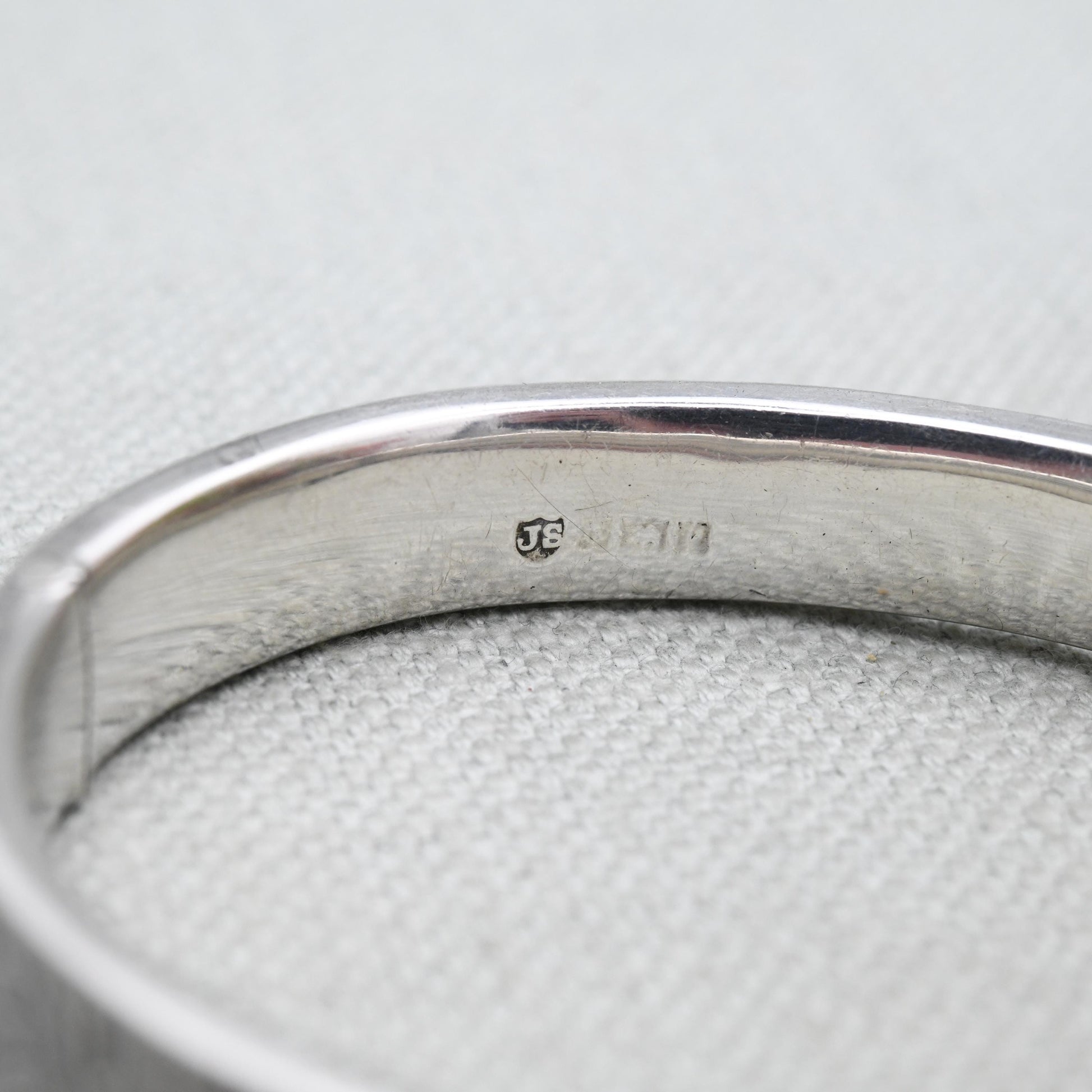 Vintage Sterling Silver Floral Engraved Bangle Bracelet 1970 - Chunky Victorian Aesthetic Scrolling Style with Safety Chain
