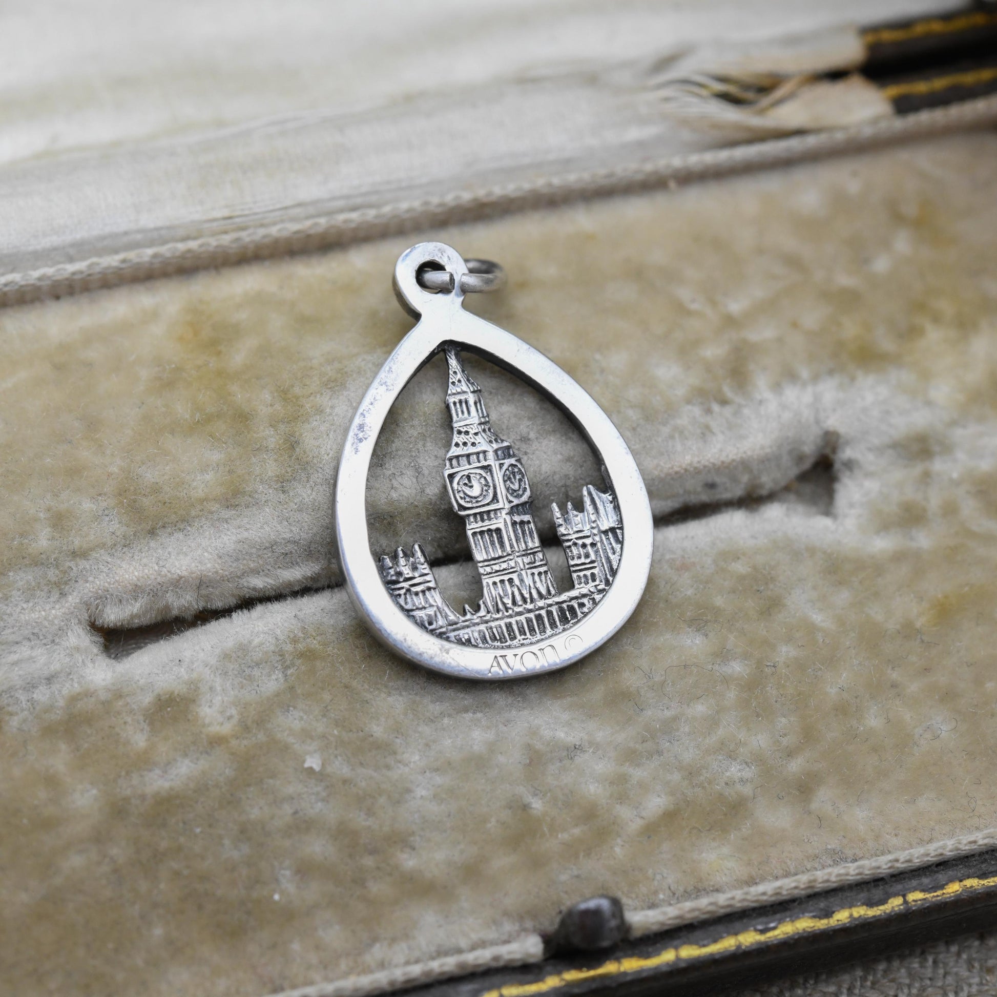 Vintage Sterling Silver Avon Big Ben Openwork Pendant Charm - London Landmark | Houses of Parliament | Gift for Souvenir Charm Bracelet