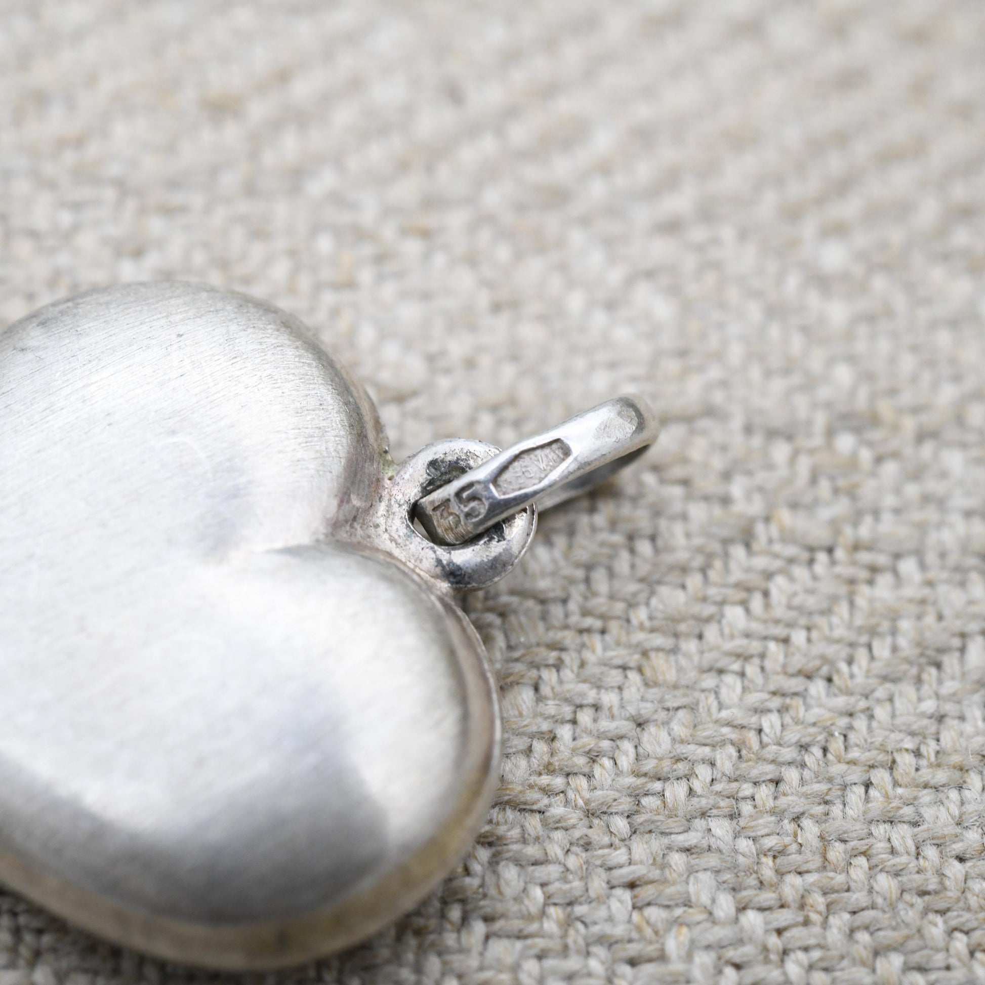 Vintage European Silver Puff Heart Pendant - Romantic Love Heart Gift for Her Necklace Chain