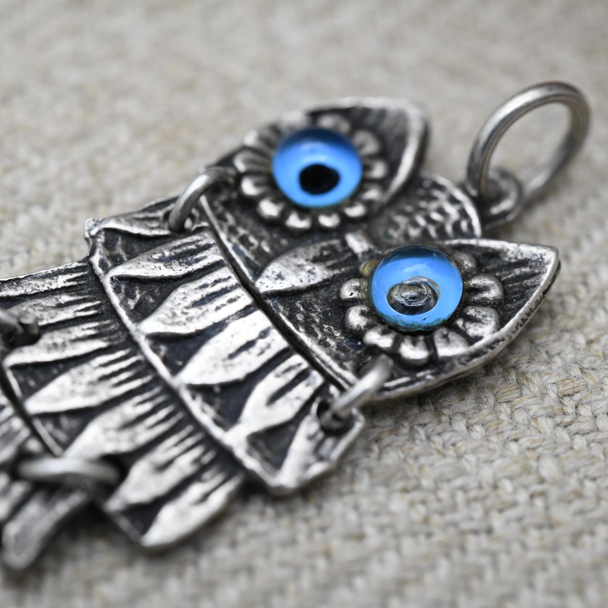 Vintage Silver Owl Charm Pendant - Cute Animal Nature Lover Gift | Articulated Necklace | Athena Symbol of Wisdom