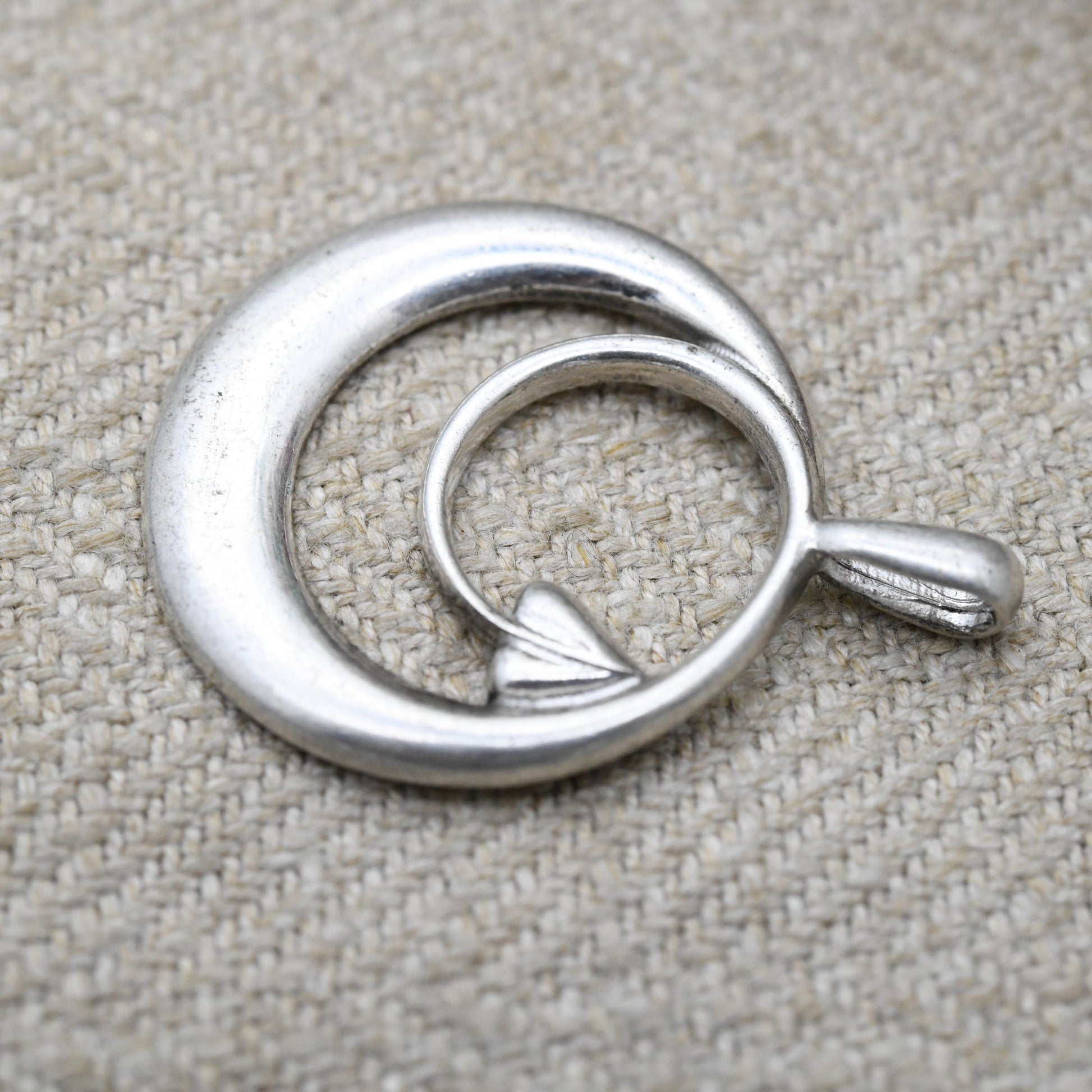 Vintage Ortak Sterling Silver Dragon Tail Pendant by Malcolm Gray - Openwork Fantasy Jewellery | Celtic Designer Sculptural Design