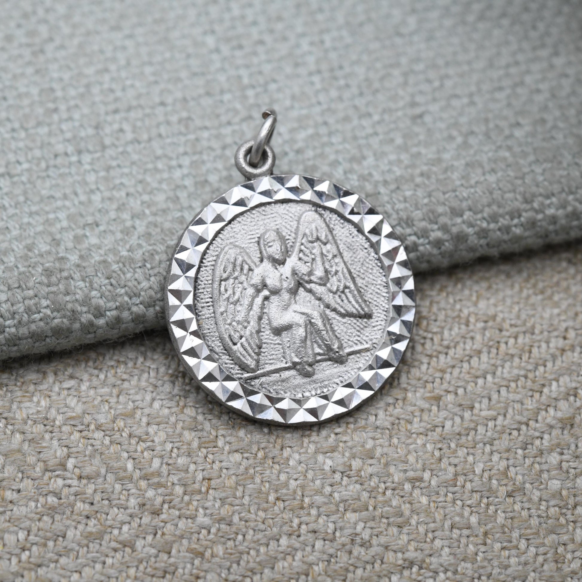 Vintage Sterling Silver Virgo Pendant - Traditional Angel Astrological Zodiac Star Sign Symbol Mid-Century August September Birthday Gift