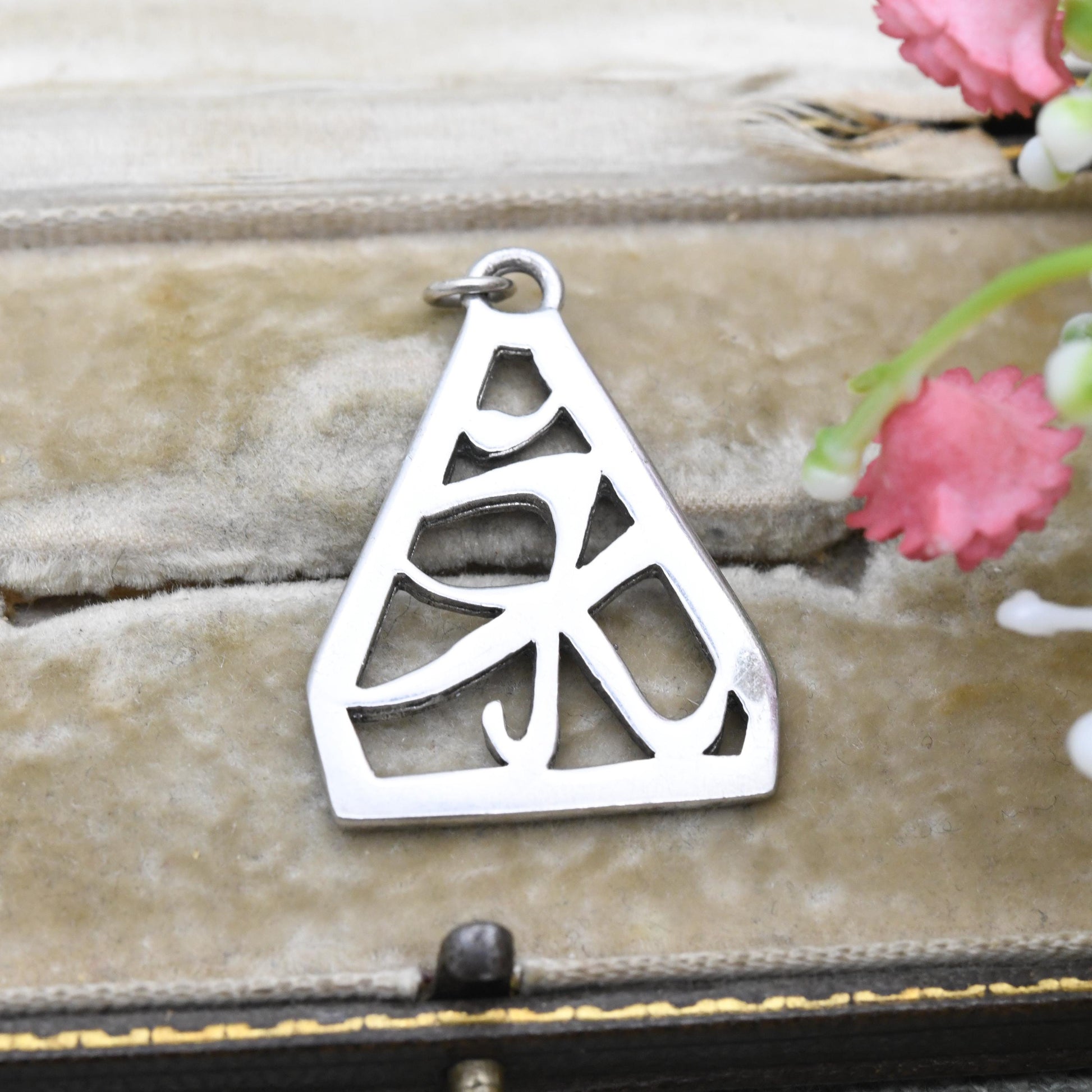 Vintage Sterling Silver Shamrock Openwork Pendant - Celtic Scottish Floral Charm | Minimalist Solid Silver Gift for Necklace Chain