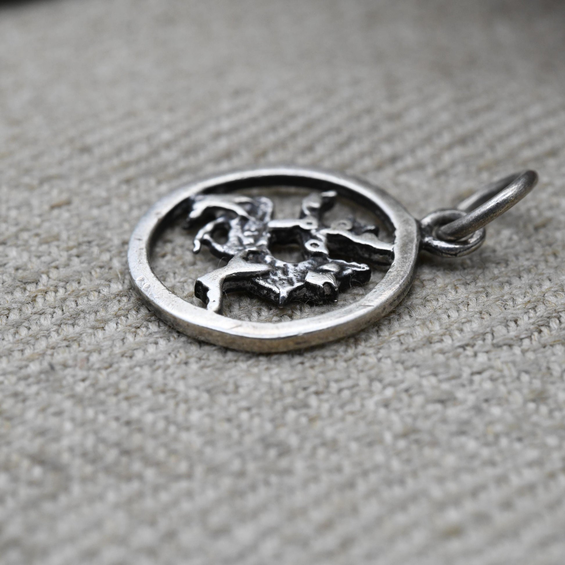 Vintage Sterling Silver Maeshowe Dragon Pendant Charm - Scottish Traditional Celtic Dragon Design | Souvenir Gift for Necklace Chain