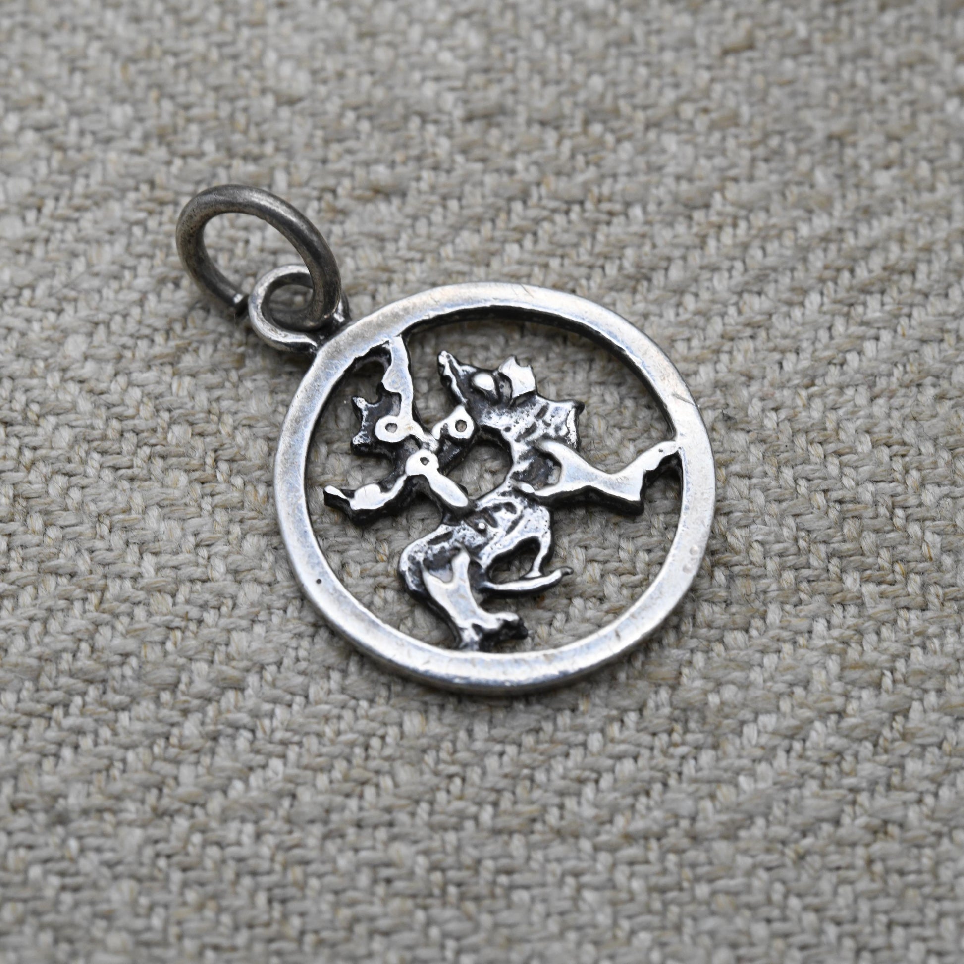 Vintage Sterling Silver Maeshowe Dragon Pendant Charm - Scottish Traditional Celtic Dragon Design | Souvenir Gift for Necklace Chain