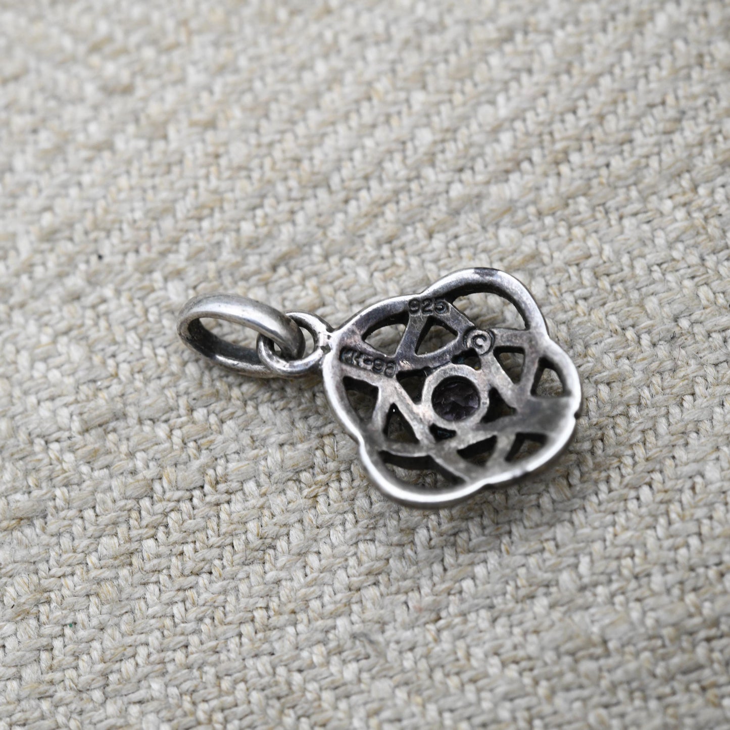 Vintage Sterling Silver Celtic Amethyst Pendant by Kit Heath - Openwork Purple Gemstone Jewellery | Celtic Knot Designer