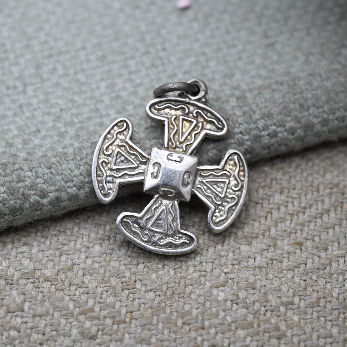 Vintage Sterling Silver Celtic Cross Pendant - Scrolling Geometric Pattern Design | Religious Jewellery Gift