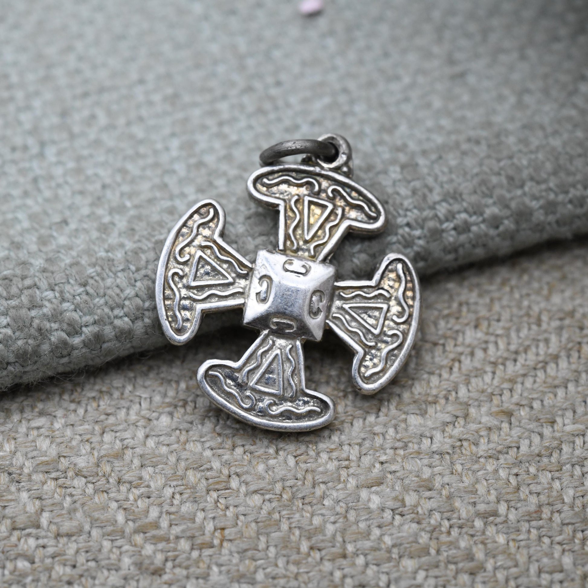 Vintage Sterling Silver Celtic Cross Pendant - Scrolling Geometric Pattern Design | Religious Jewellery Gift