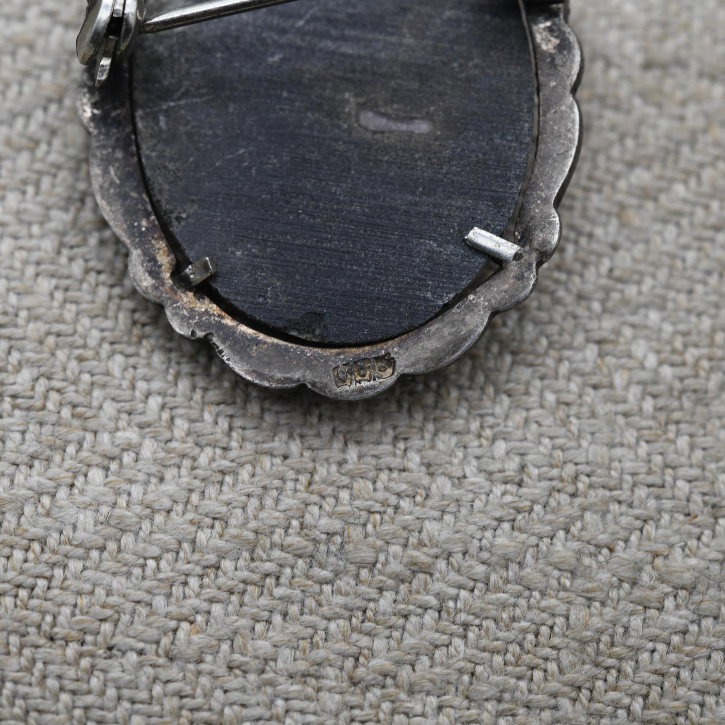 Vintage Silver Cameo Brooch Pendant with Shell Cameo - Woman Profile Portrait | Marcasite Border | Gift for Her