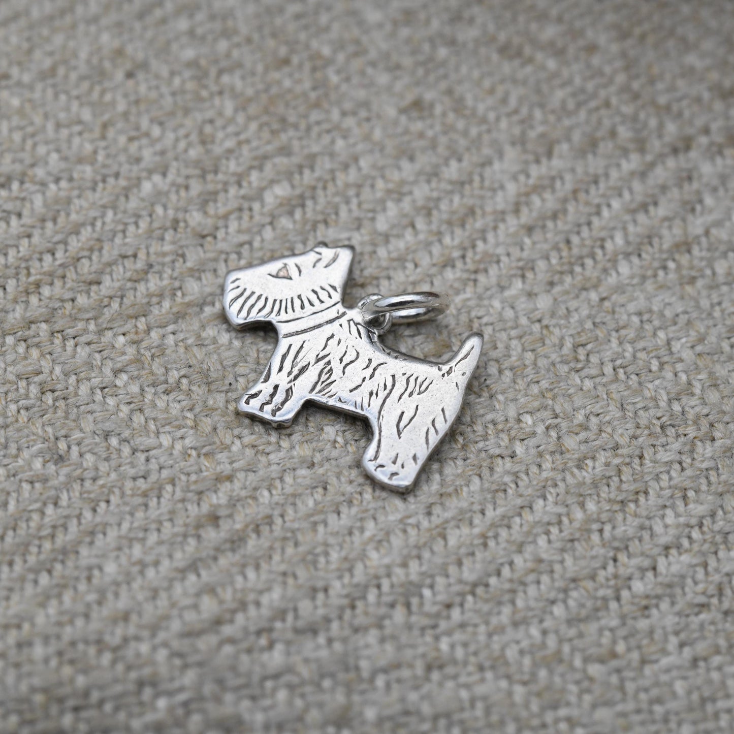 Vintage Sterling Silver Scottie Dog Charm Pendant - Scottish Terrier Dog Charm | Gift for Charm Bracelet