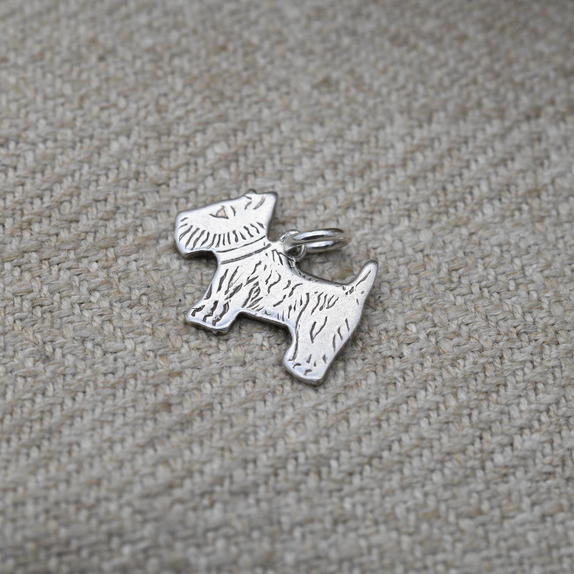 Vintage Sterling Silver Scottie Dog Charm Pendant - Scottish Terrier Dog Charm | Gift for Charm Bracelet
