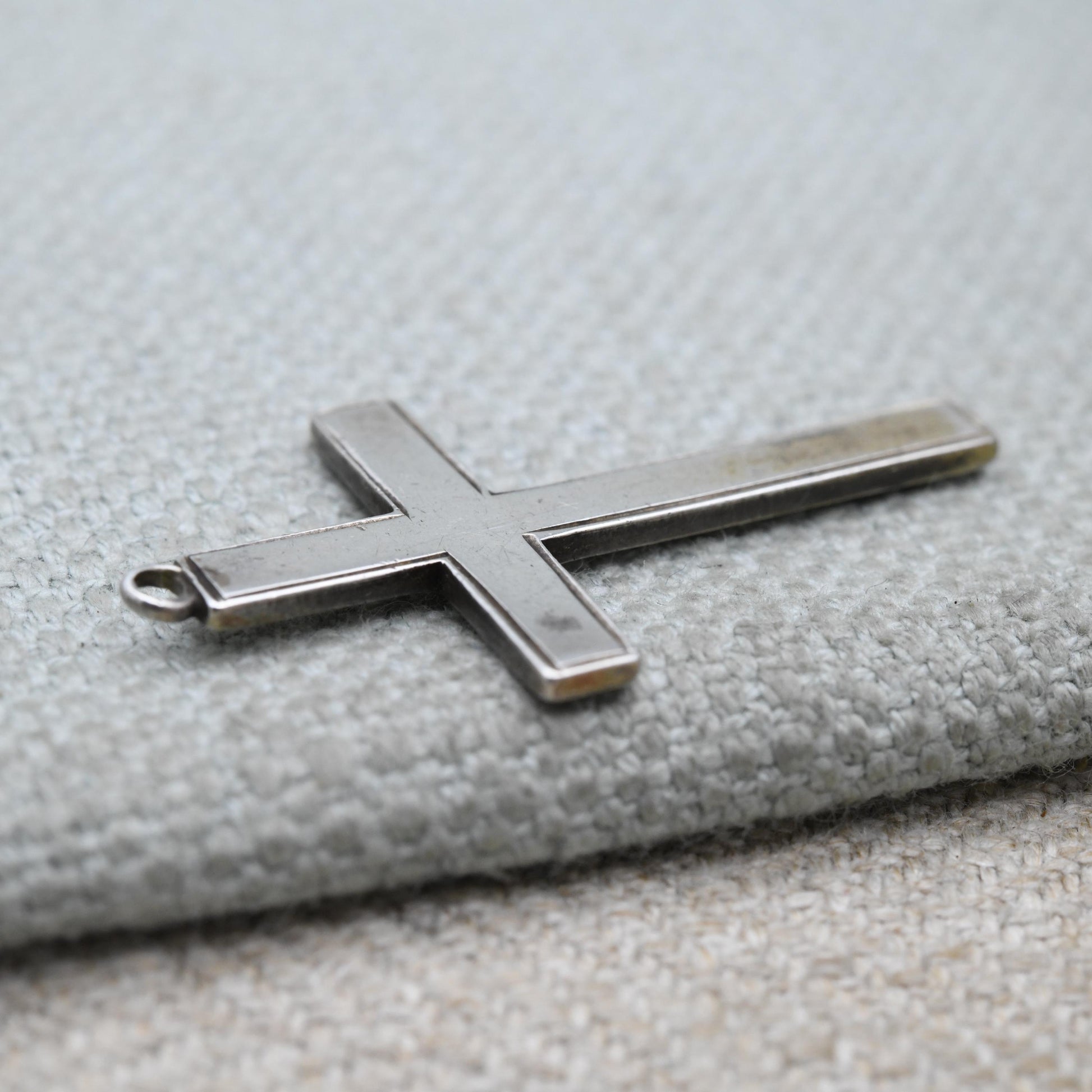 Vintage Sterling Silver Cross Pendant - Modest Religious Jewellery | Christian Necklace | Gift for Christening Baptism