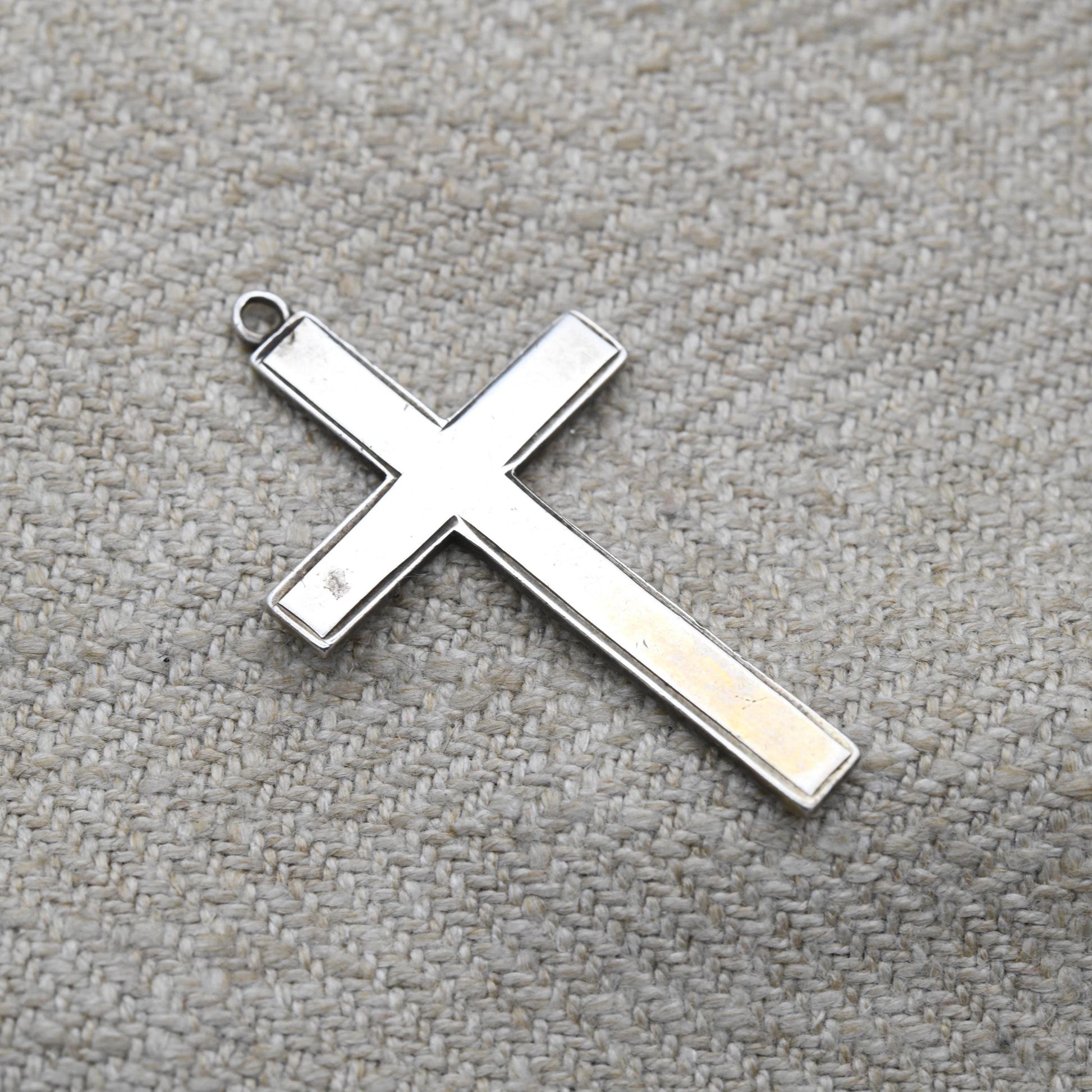 Vintage Sterling Silver Cross Pendant - Modest Religious Jewellery | Christian Necklace | Gift for Christening Baptism