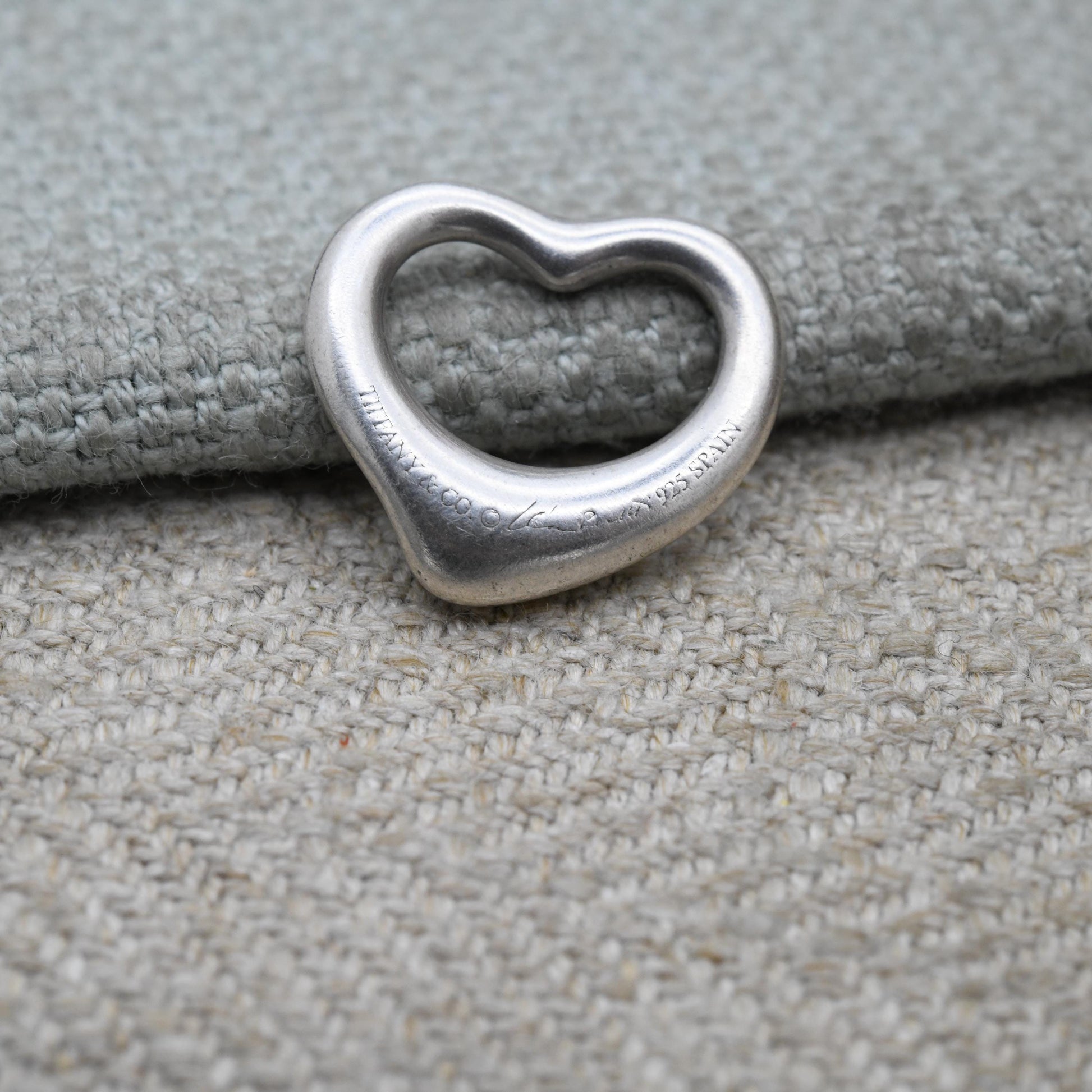 Tiffany & Co Elsa Peretti Open Heart Pendant Necklace Sterling Silver - Medium Size 16mm | Genuine Signed Designer Jewellery