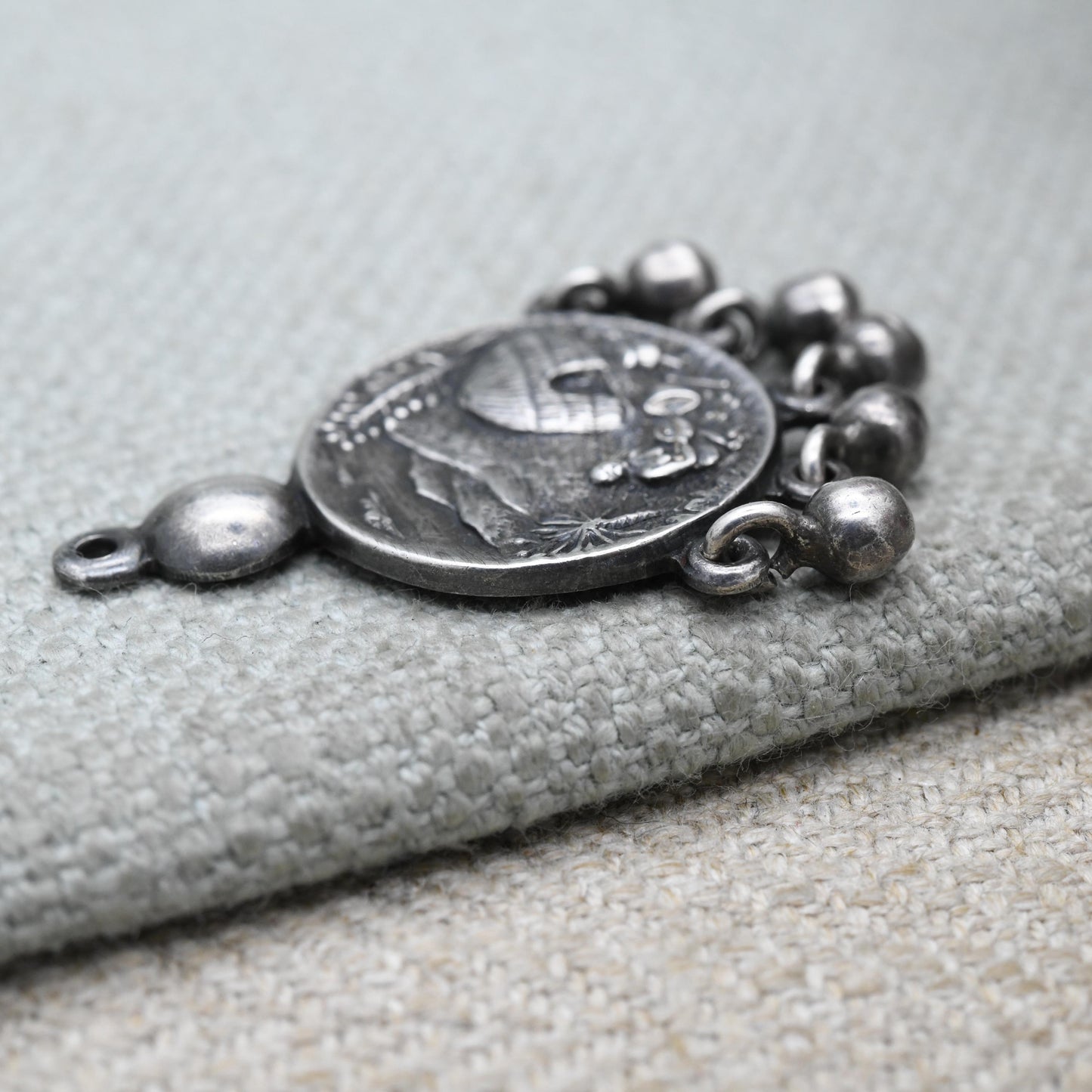 Vintage South African Sterling Silver Zulu Pendant by Joe Calafato c.1960s - Dream Catcher | African Landscape Scene