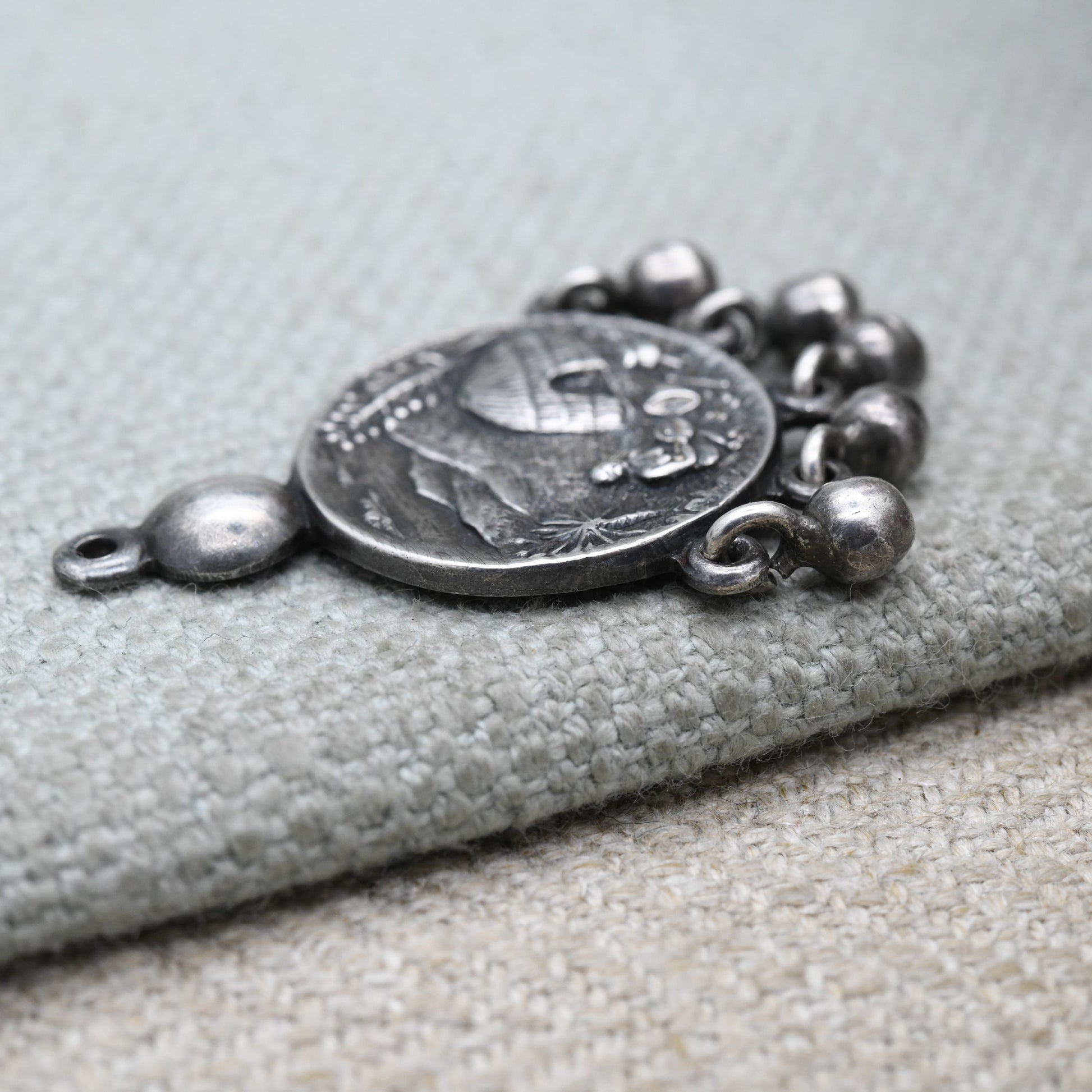 Vintage South African Sterling Silver Zulu Pendant by Joe Calafato c.1960s - Dream Catcher | African Landscape Scene