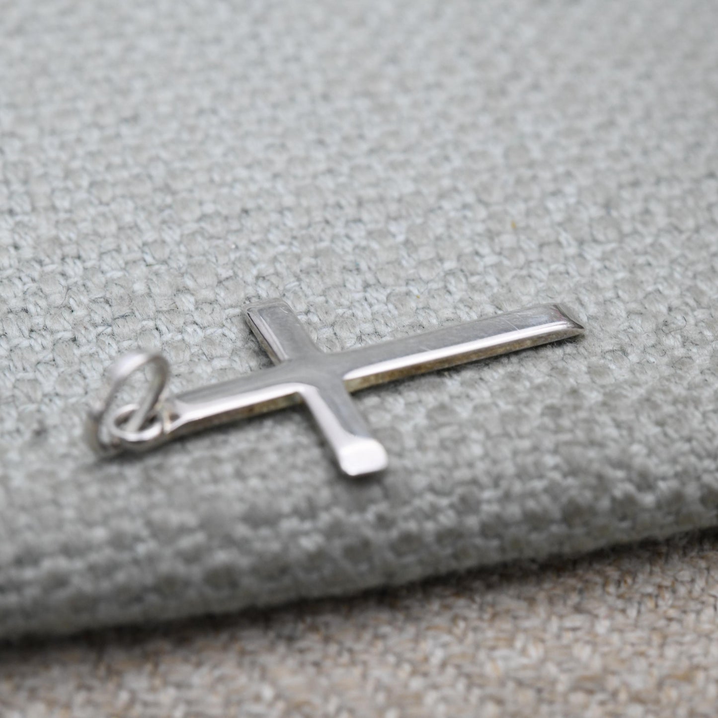 Vintage Sterling Silver Small Cross Pendant - Religious Gift | Little Plain Cross | Christian Necklace