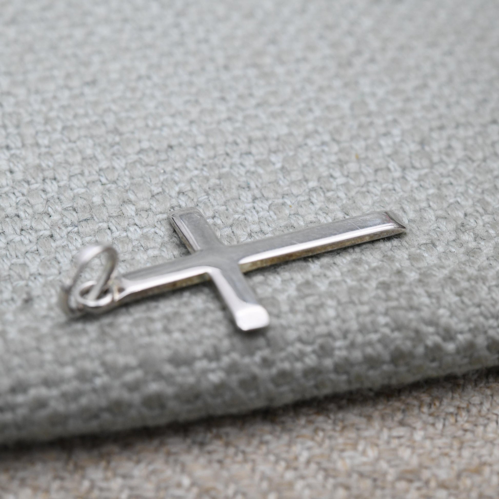 Vintage Sterling Silver Small Cross Pendant - Religious Gift | Little Plain Cross | Christian Necklace