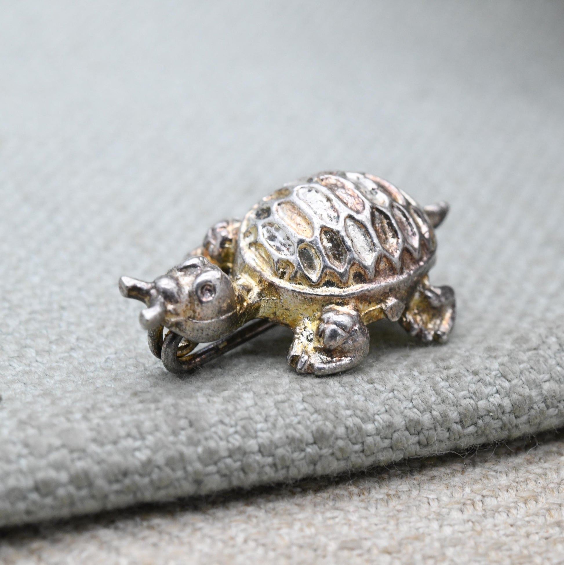 Vintage Sterling Silver Tortoise Brooch - Gift for Animal Lover