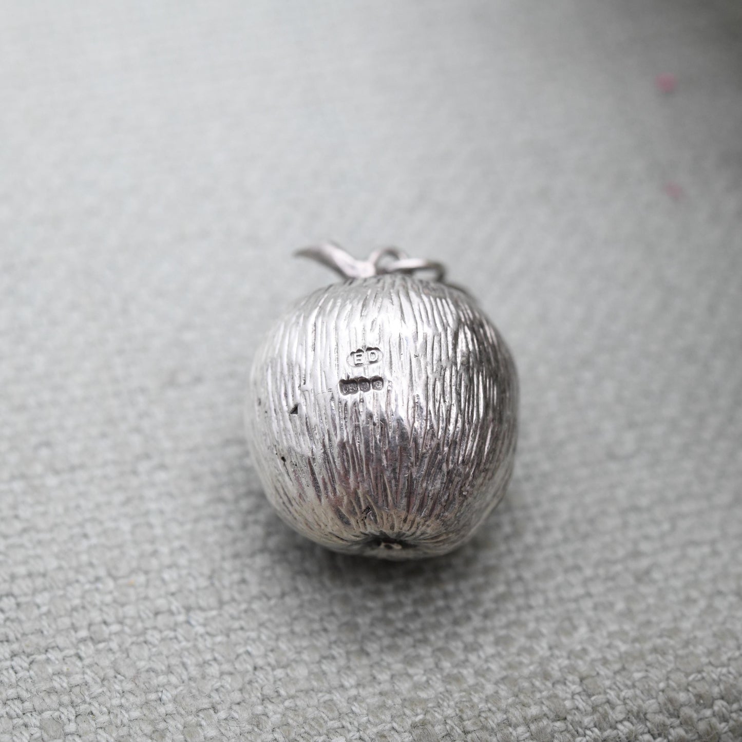 Vintage Sterling Silver Apple Charm Pendant 1977 - Fruit Pendant | Food Charm