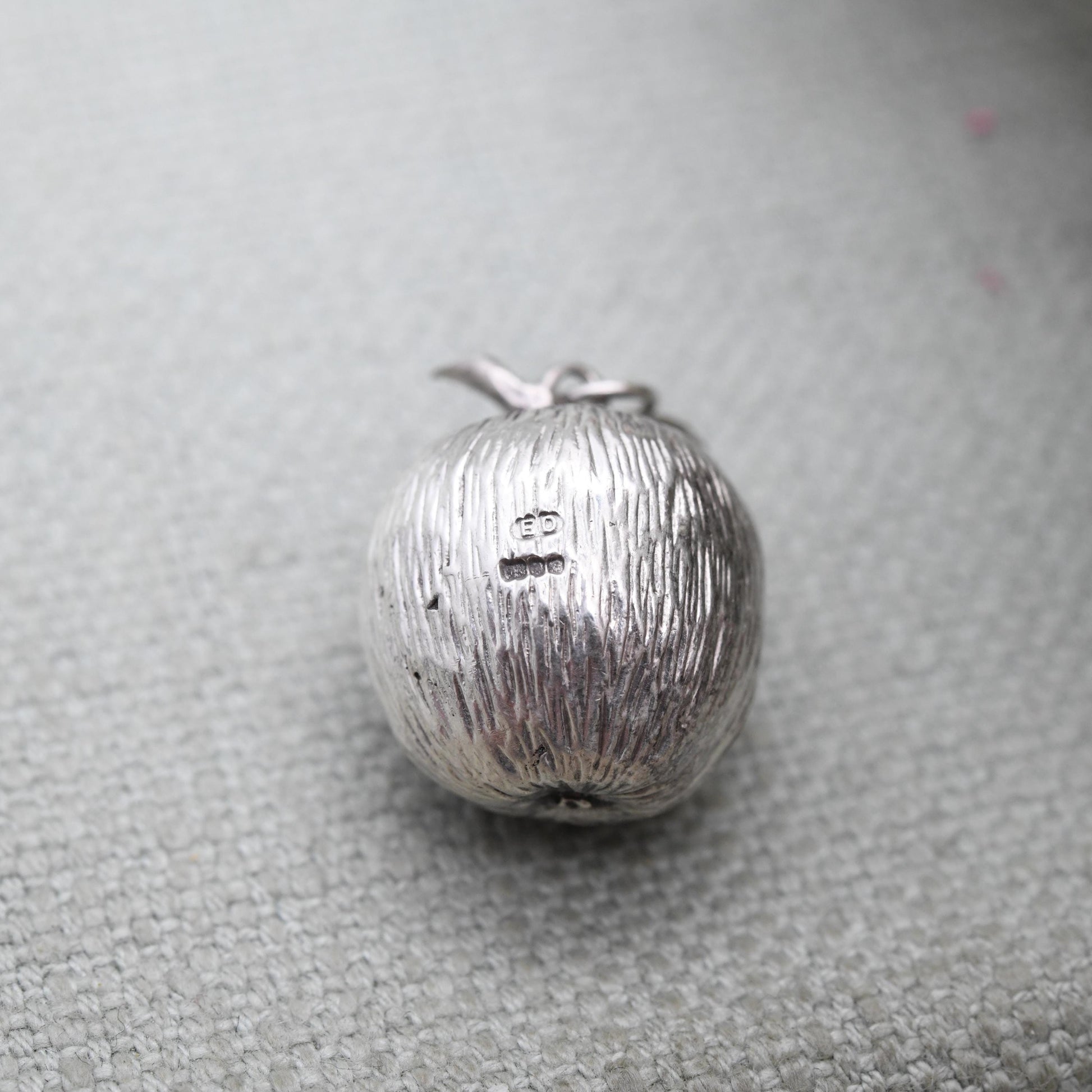 Vintage Sterling Silver Apple Charm Pendant 1977 - Fruit Pendant | Food Charm