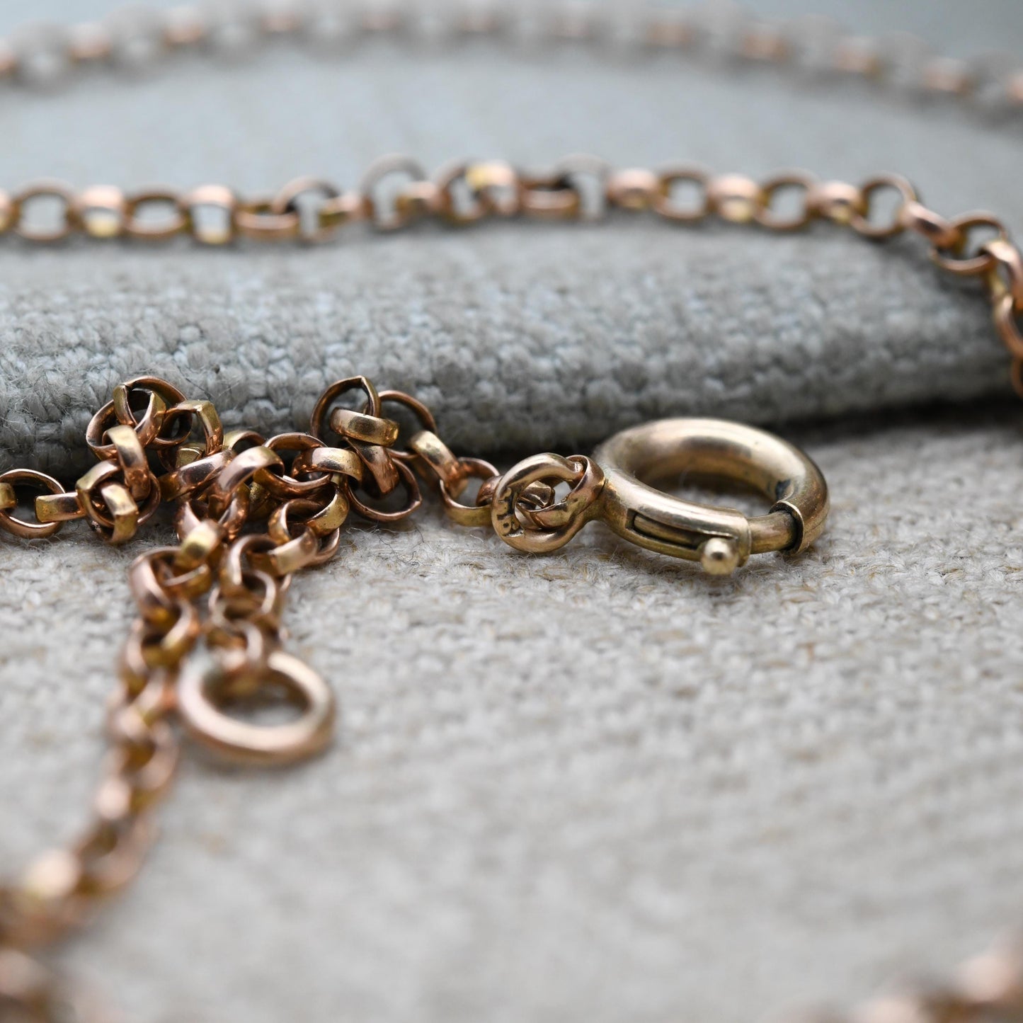 Antique 9ct Gold Belcher Chain Necklace c. 1920s - Cable Link Unisex Yellow Gold Everyday Jewellery | 24" | 62cm