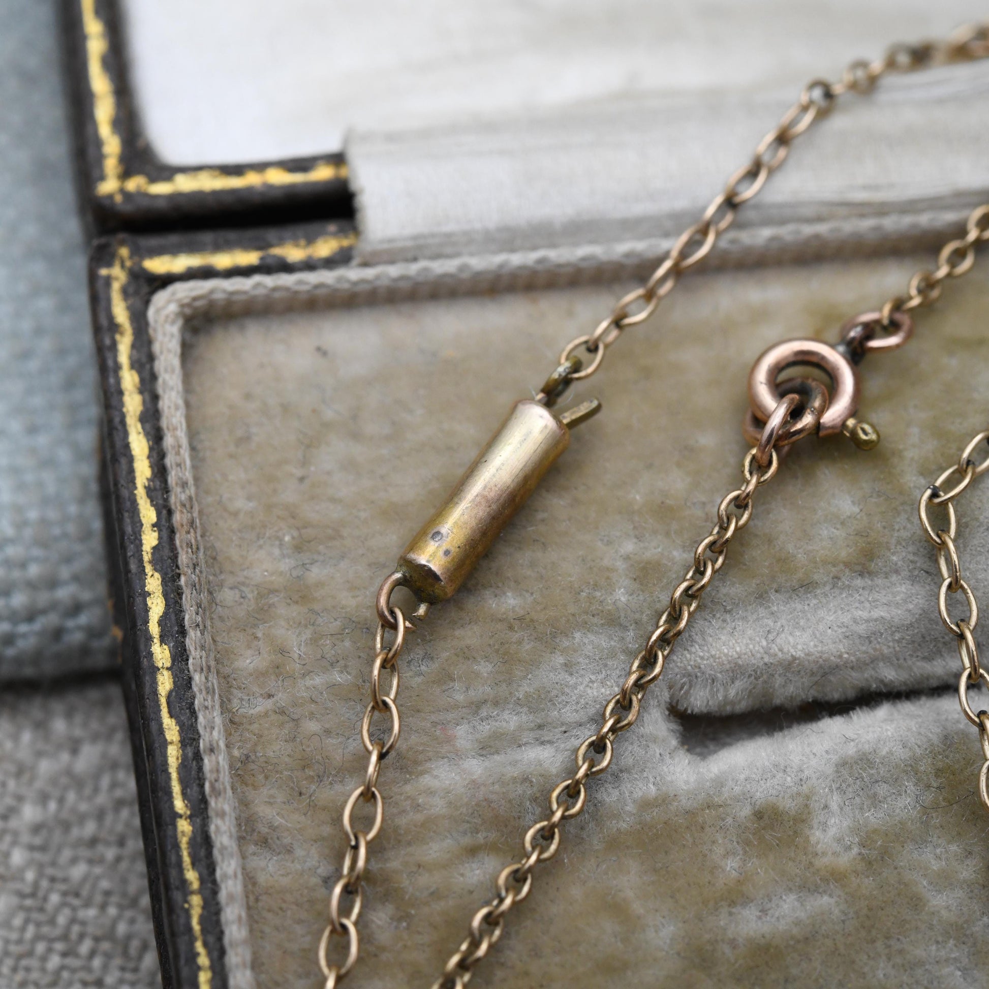 Antique 9ct Gold Lined Floral Pendant Necklace with Faceted Orange Paste Stone c. 1900 Edwardian