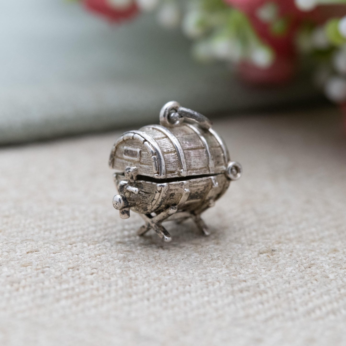 Vintage CHIM Sterling Silver Opening Beer Barrel Charm Pendant - Public House | XXX Beer | Bar | Drinking | Gift for Charm Bracelet