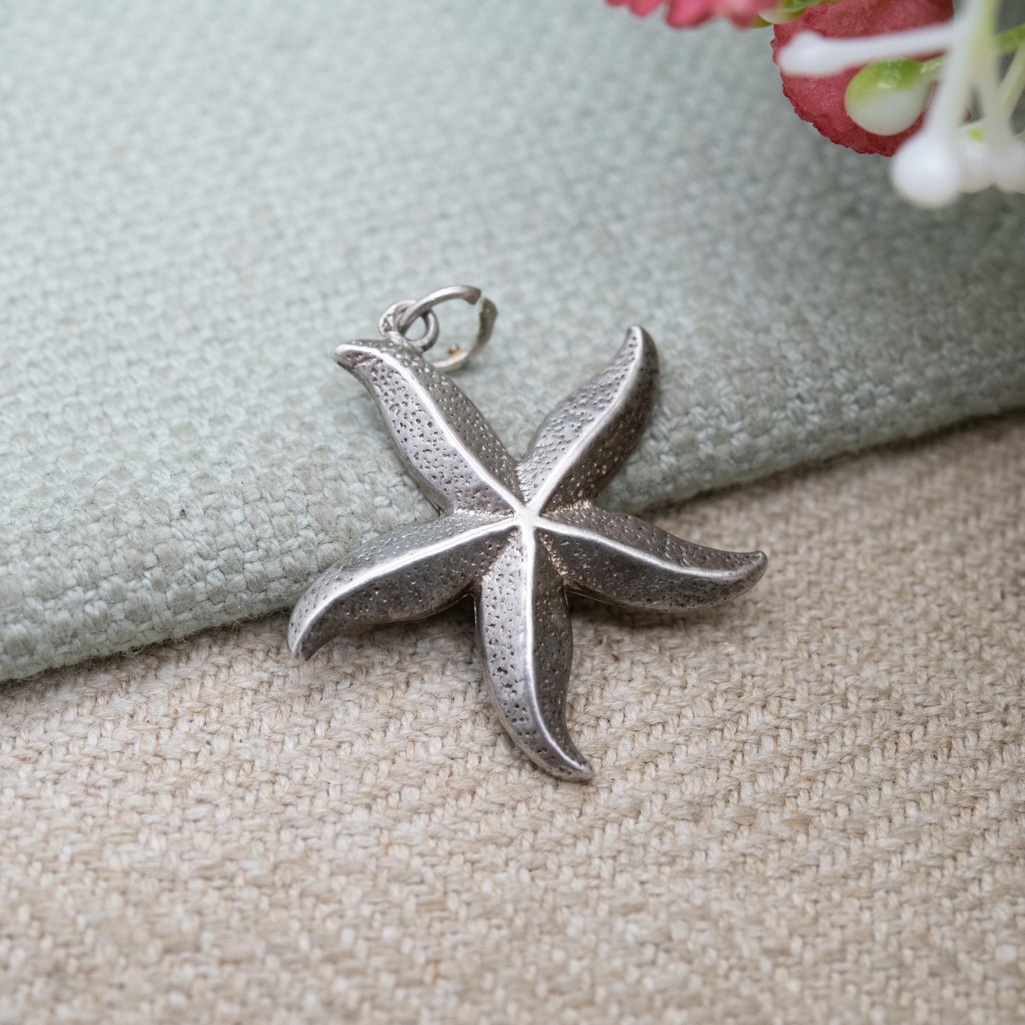 Vintage Sterling Silver Star Fish Charm Pendant - Detailed Sea Creature | Gift for Charm Bracelet Necklace
