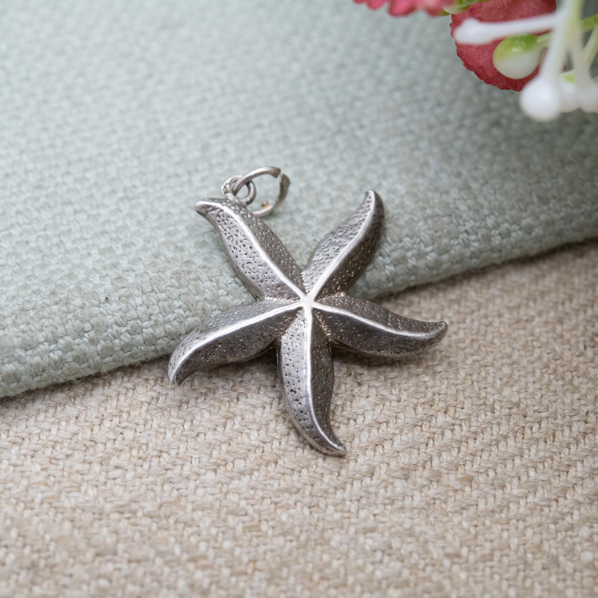 Vintage Sterling Silver Star Fish Charm Pendant - Detailed Sea Creature | Gift for Charm Bracelet Necklace