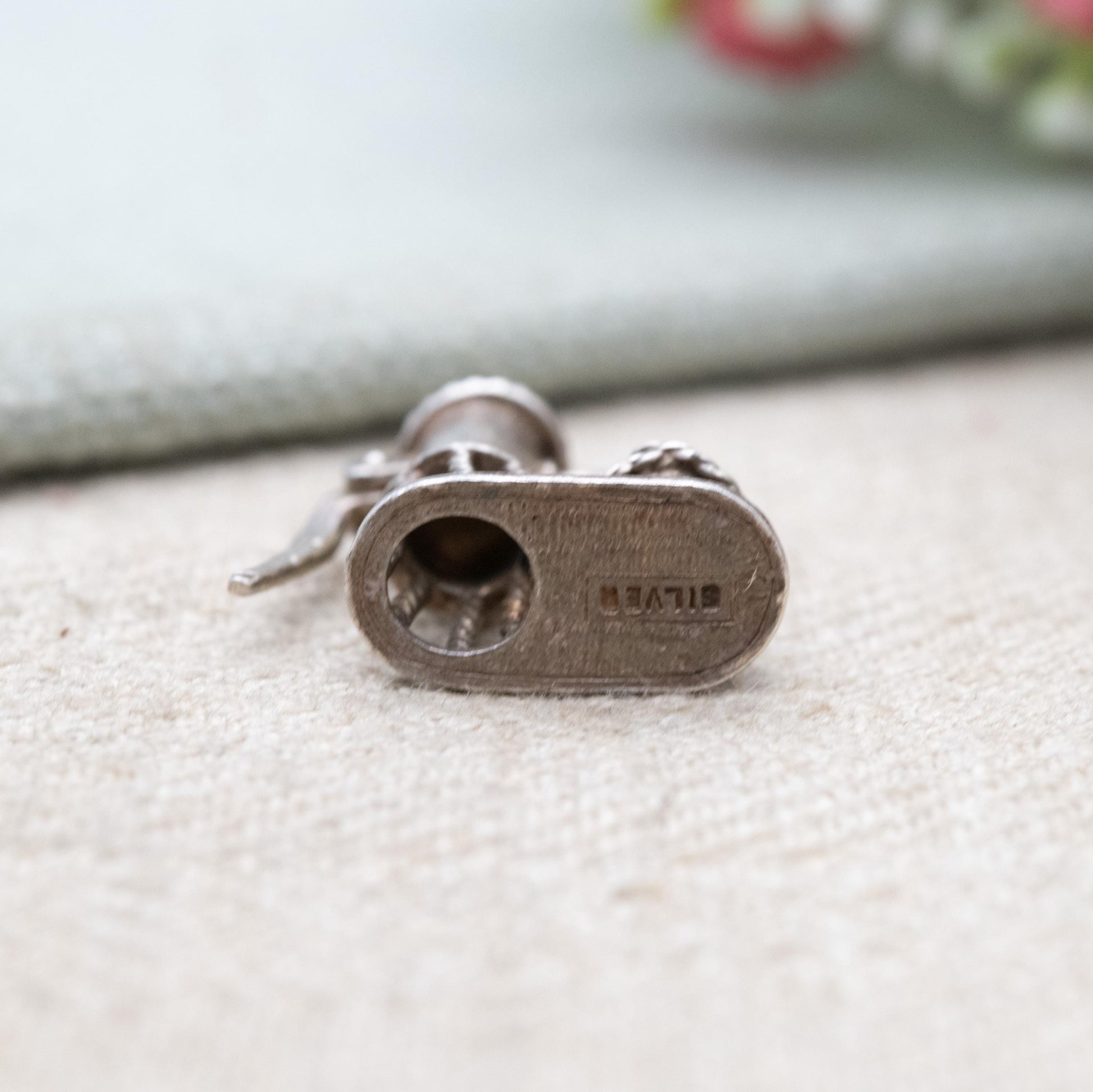 Vintage Sterling Silver Moving Water Pump Charm Pendant - Articulated Water Bucket | Gift for Charm Bracelet
