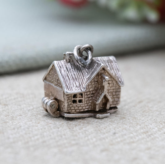 Vintage Sterling Silver Opening Pub Charm Pendant - Tavern | Bar | Souvenir Gift for Charm Bracelet